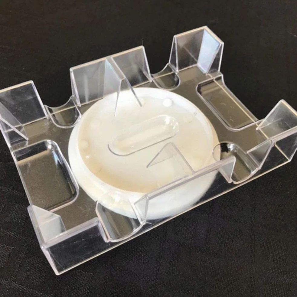 Bandeja giratoria de 2 cubiertas/6 cubiertas, giratoria suave de 360 grados, bandeja de cartas de juego, práctico titular de cartas, organizador de juegos de cartas transparente