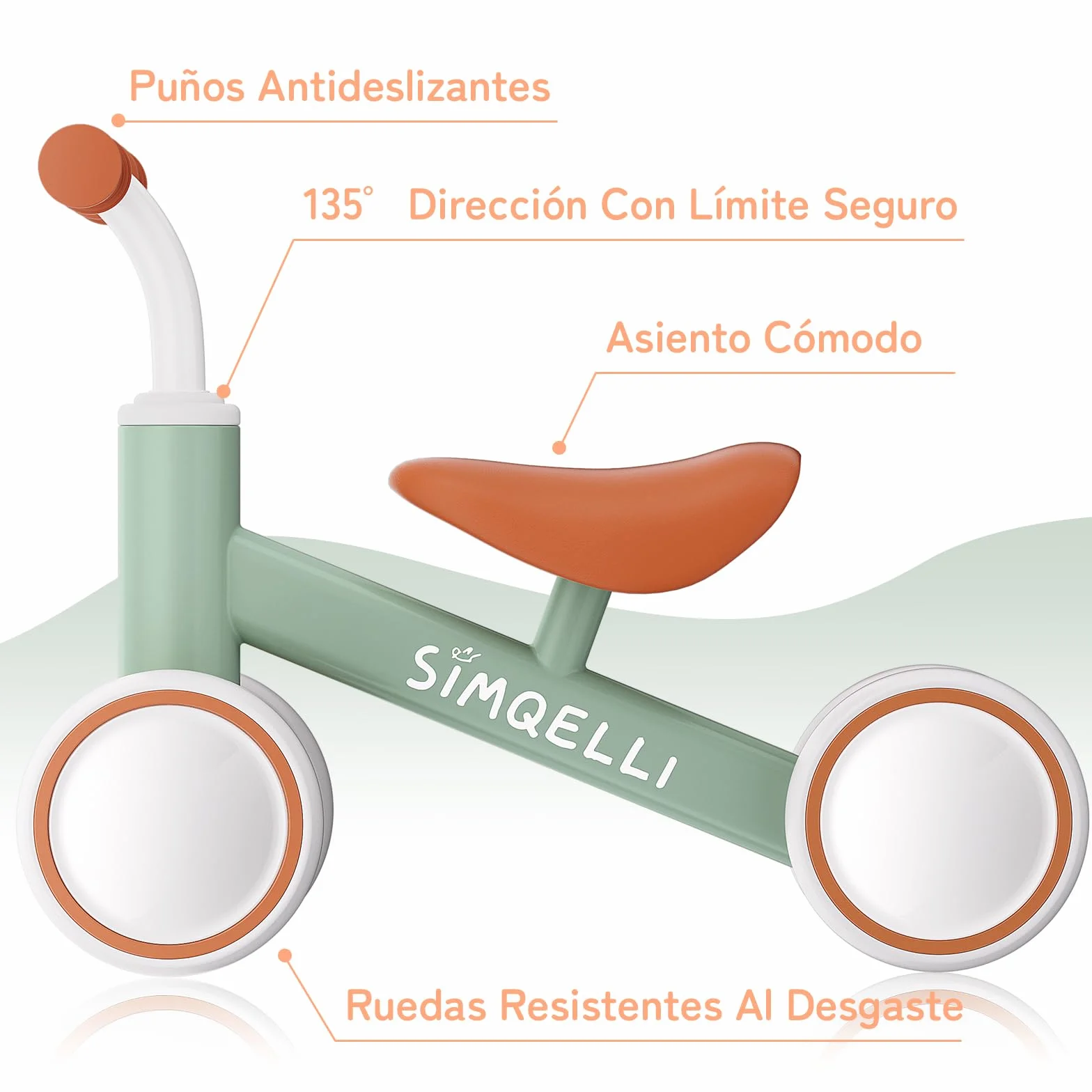Bicicleta de Equilibrio para Niños de 1 Año, Correpasillos Bebé Juguetes Niños de 10 a 24 Meses, Primera Bicicleta sin Pedal con 4 Ruedas, Bici Equilibrio Cumpleaños