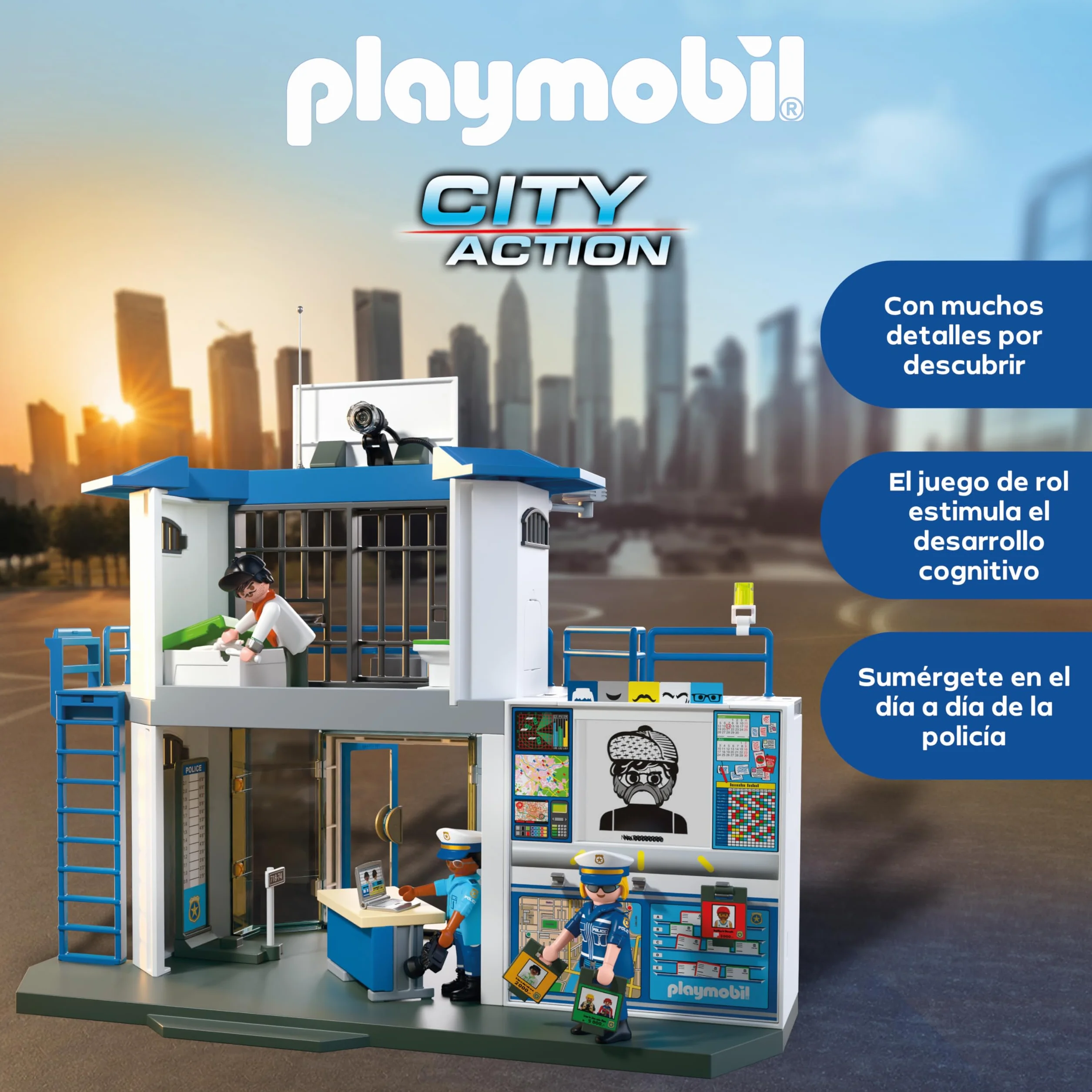 PLAYMOBIL Comisaría Sala Investigación 71874 Juguete Policial +4 Años
