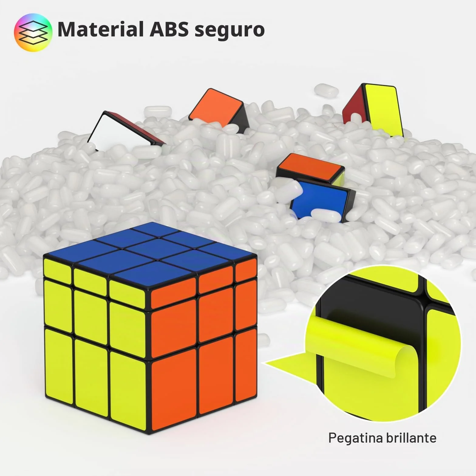 Vdealen Cubos de Velocidad,Juego de Cubos de Velocidad de 2x2 4x4 Pirámide Megaminx Mirror Cube Smooth Pegatinas,Cubo Mágico Liso Colección de Rompecabezas
