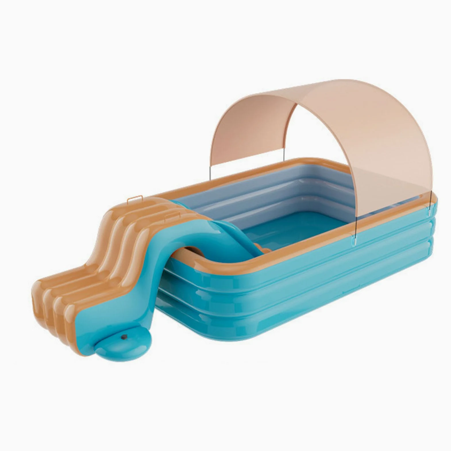 Piscina Infantil Hinchable 250 * 140 * 52CM,Piscina Familiar de jardín con Parasol y tobogán,Piscina Inflable Plegable 3 Capas Material de PVC Engrosado,para Jardines,Parques,Balcones