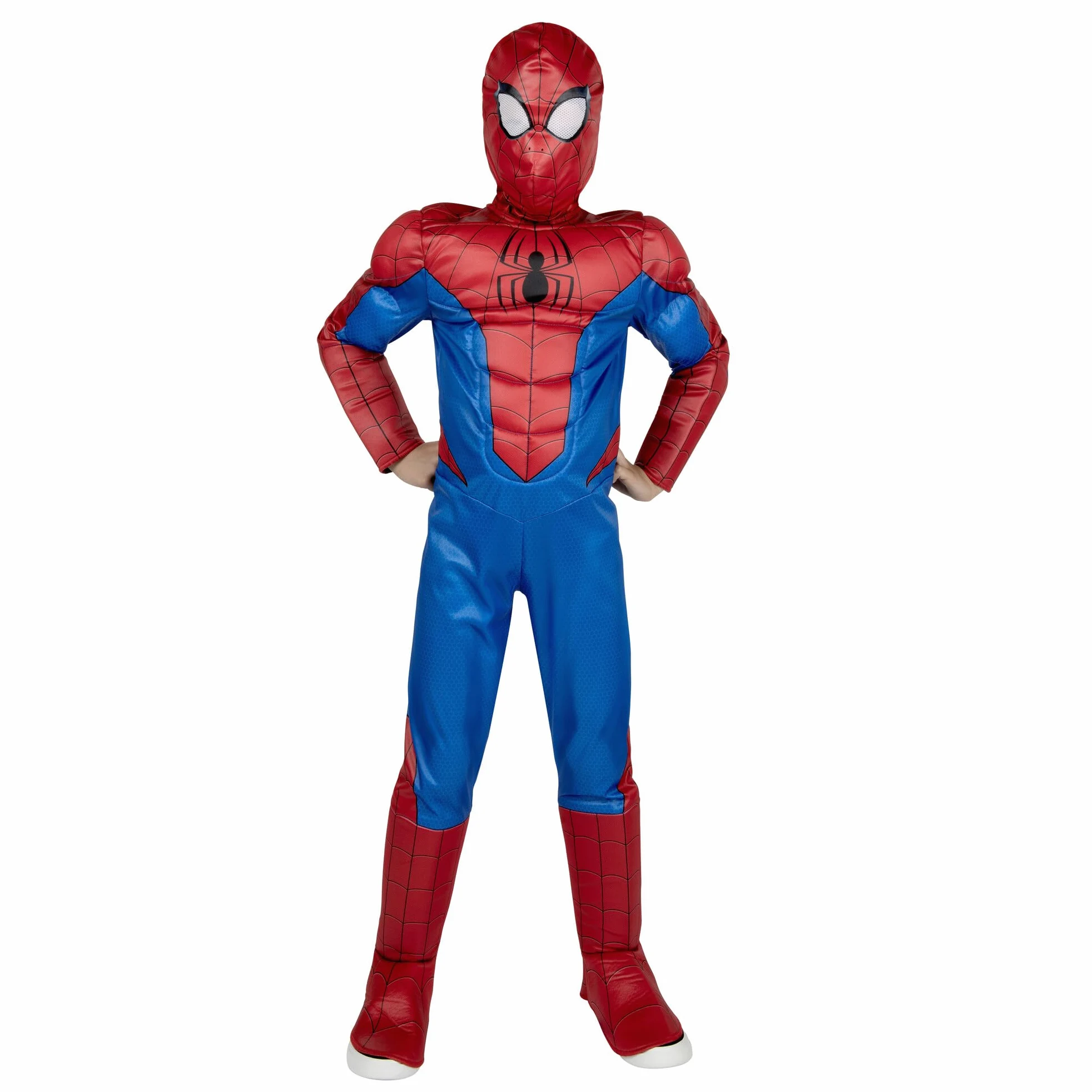 MARVEL Boys Deluxe Iron Spider Man Costume, Kids Spiderman Integrated Suit for Children, Costumes - Officially Licensed Small