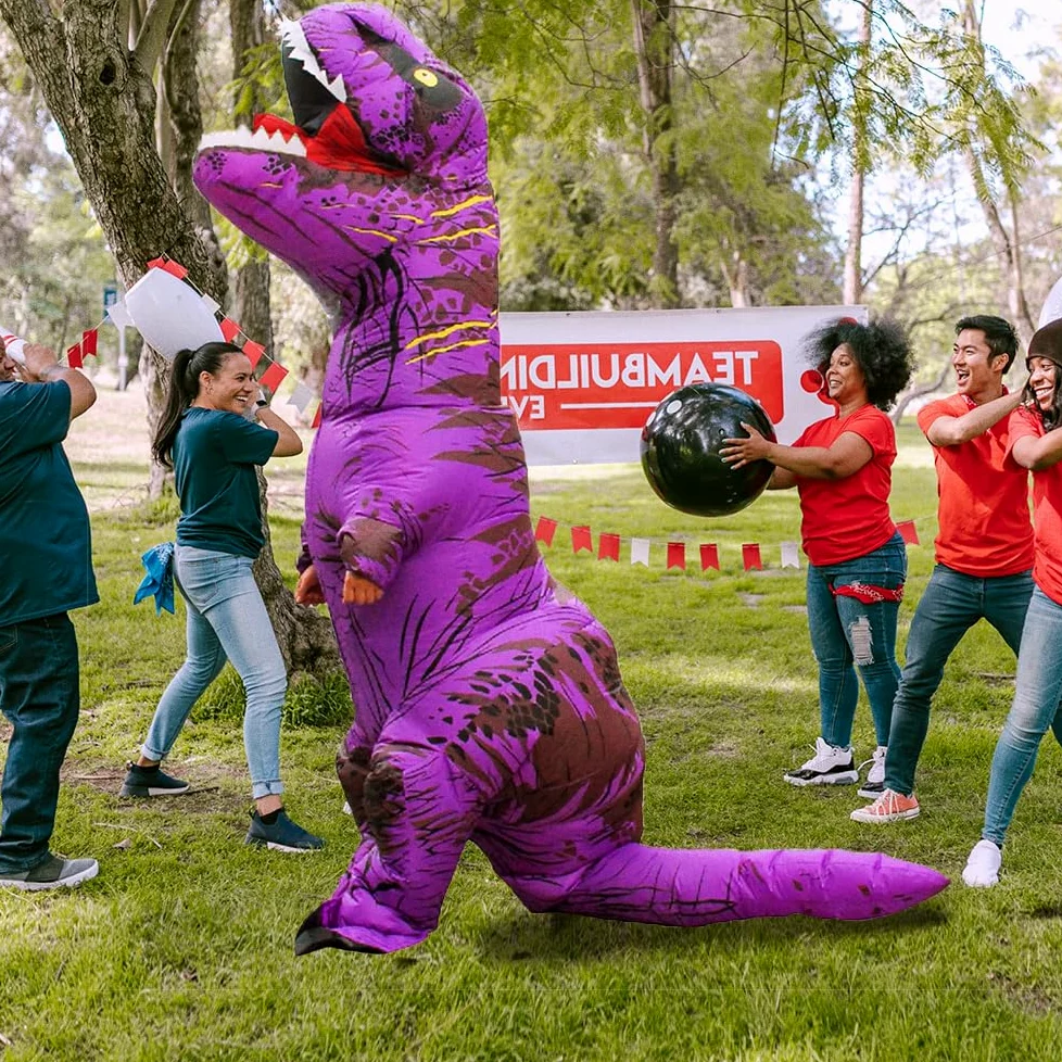 Disfraz inflable de dinosaurio para adultos, disfraz de T-Rex de cuerpo completo, disfraz de dinosaurio de Halloween para hombres y mujeres