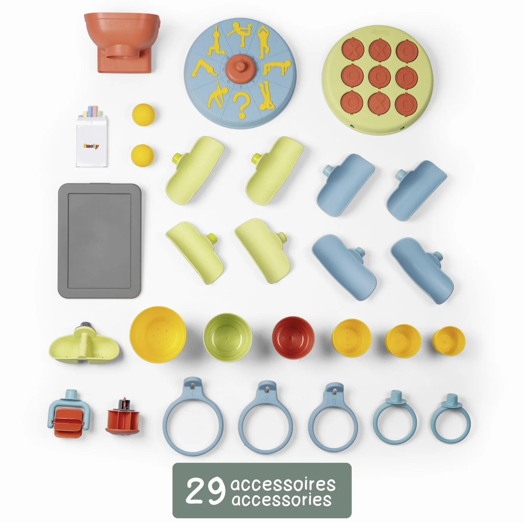 Smoby Life Muro de Actividades - Doble Cara con 6 Juegos y 29 Accesorios, 84% Material Reciclado y Protección UV, para Interior y Exterior, A Partir de 2 Años (7600840301)