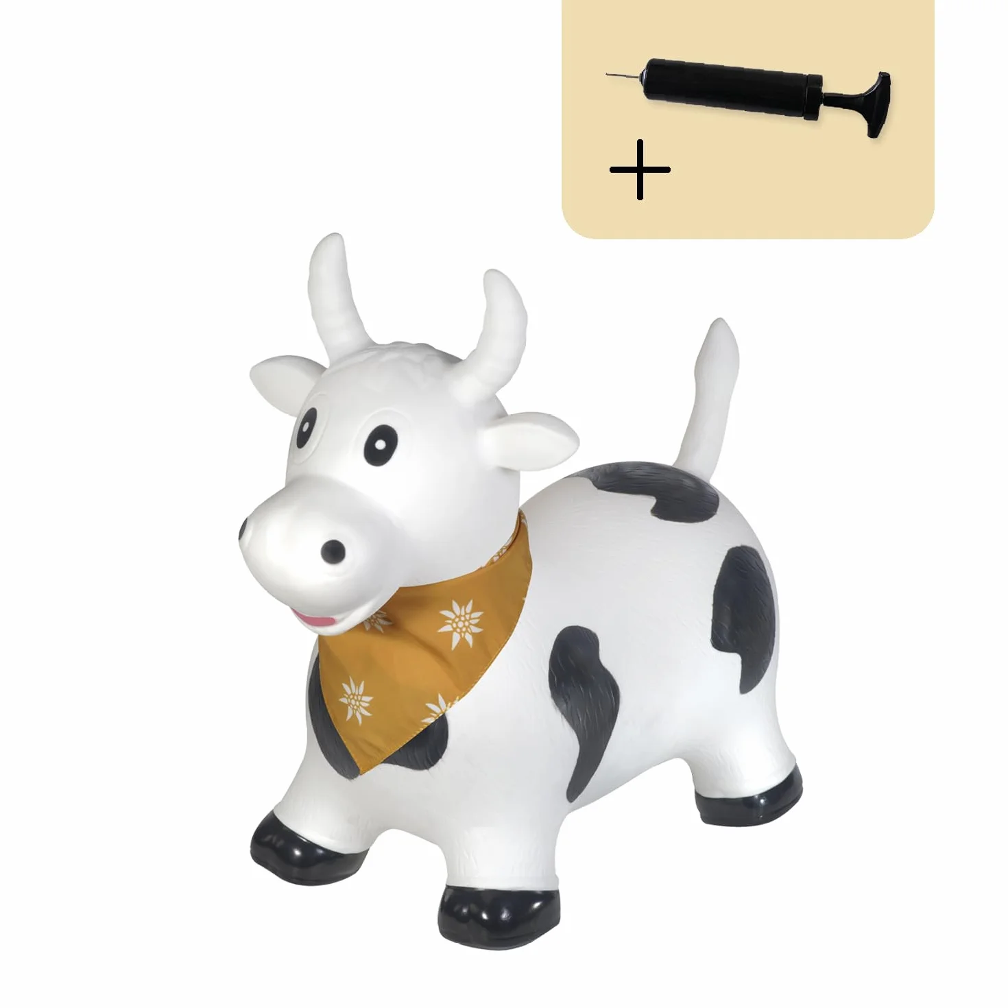 Kindsgut Animal para Saltar, Animal de Salto, Saltar, Vaca, brincar, para Bebes & niño pequeño, Inflable, con inflador, Unisex