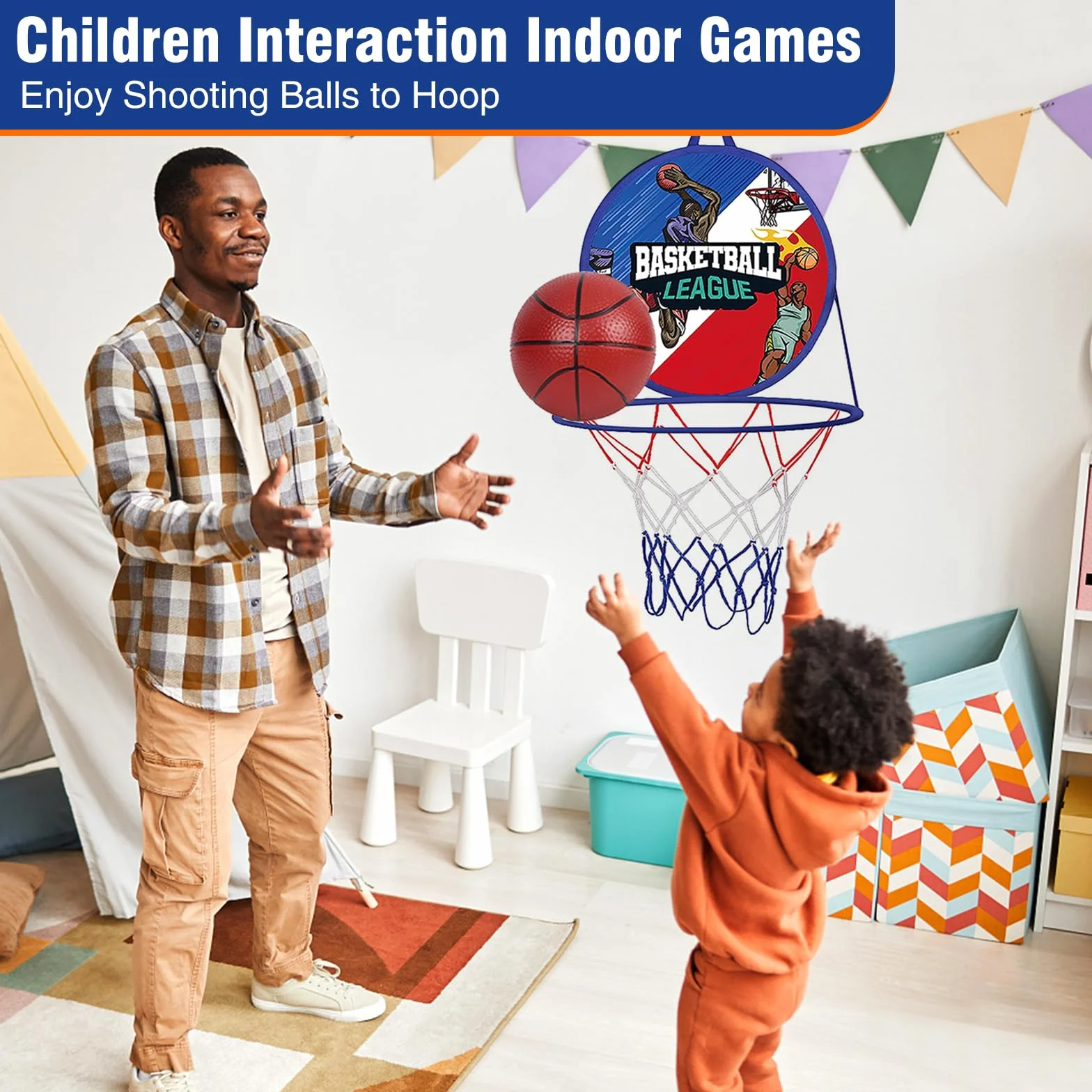 Canasta Baloncesto Infantil con Diana Dardos, 2 en 1 Diana Dardos y Mini Juguete de Canasta Baloncesto,Juguetes de Deporte Plegable para Interiores y Exteriores para Regalo de Niños y Niñas