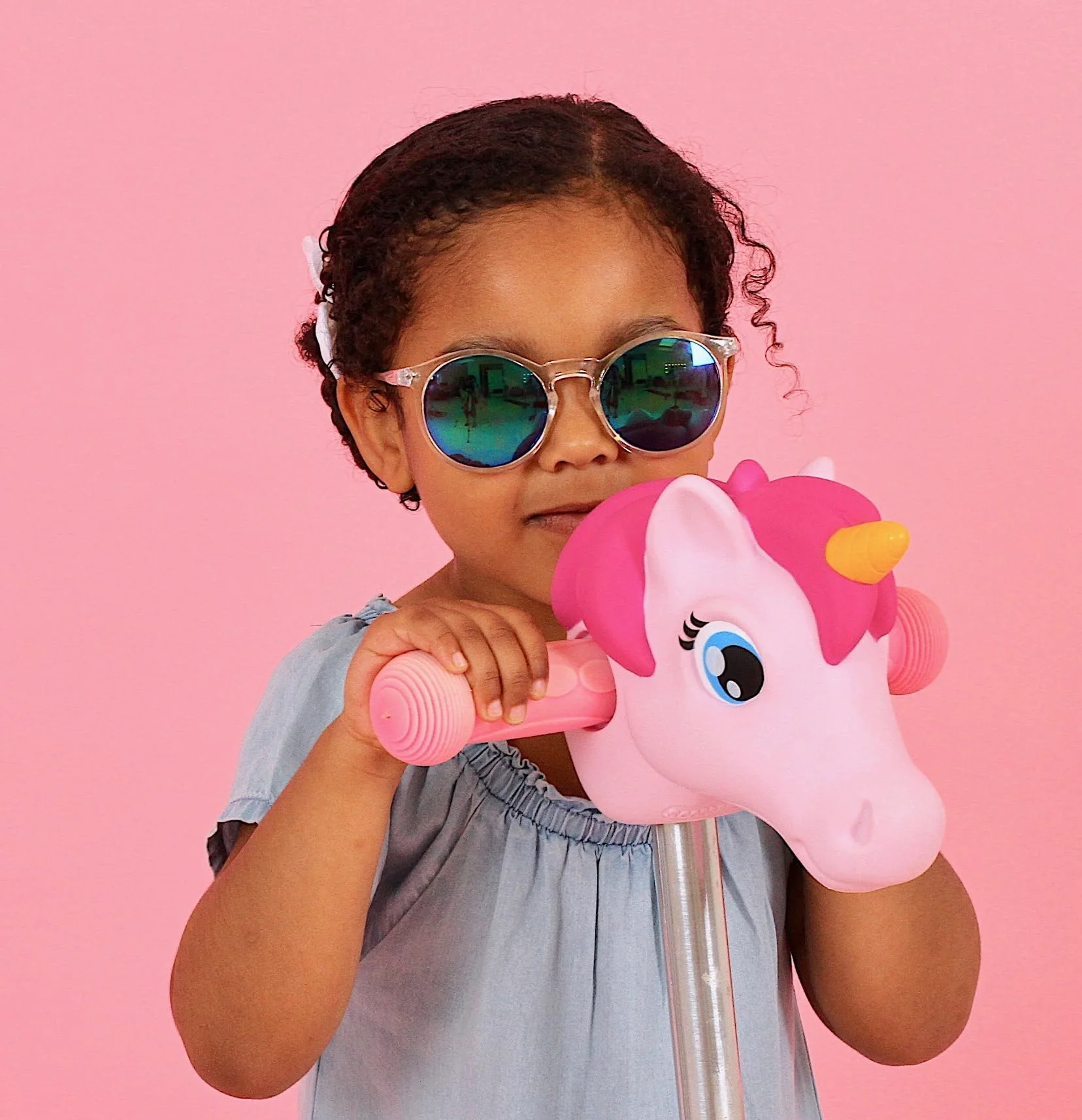 Scootaheadz - Cabeza de Unicornio para Patinete - Accesorios para Patinete Infantil - Regalo para Niñas - Se Adapta a la mayoría de los patinetes de 2 y 3 Ruedas para niños -Rosa Claro