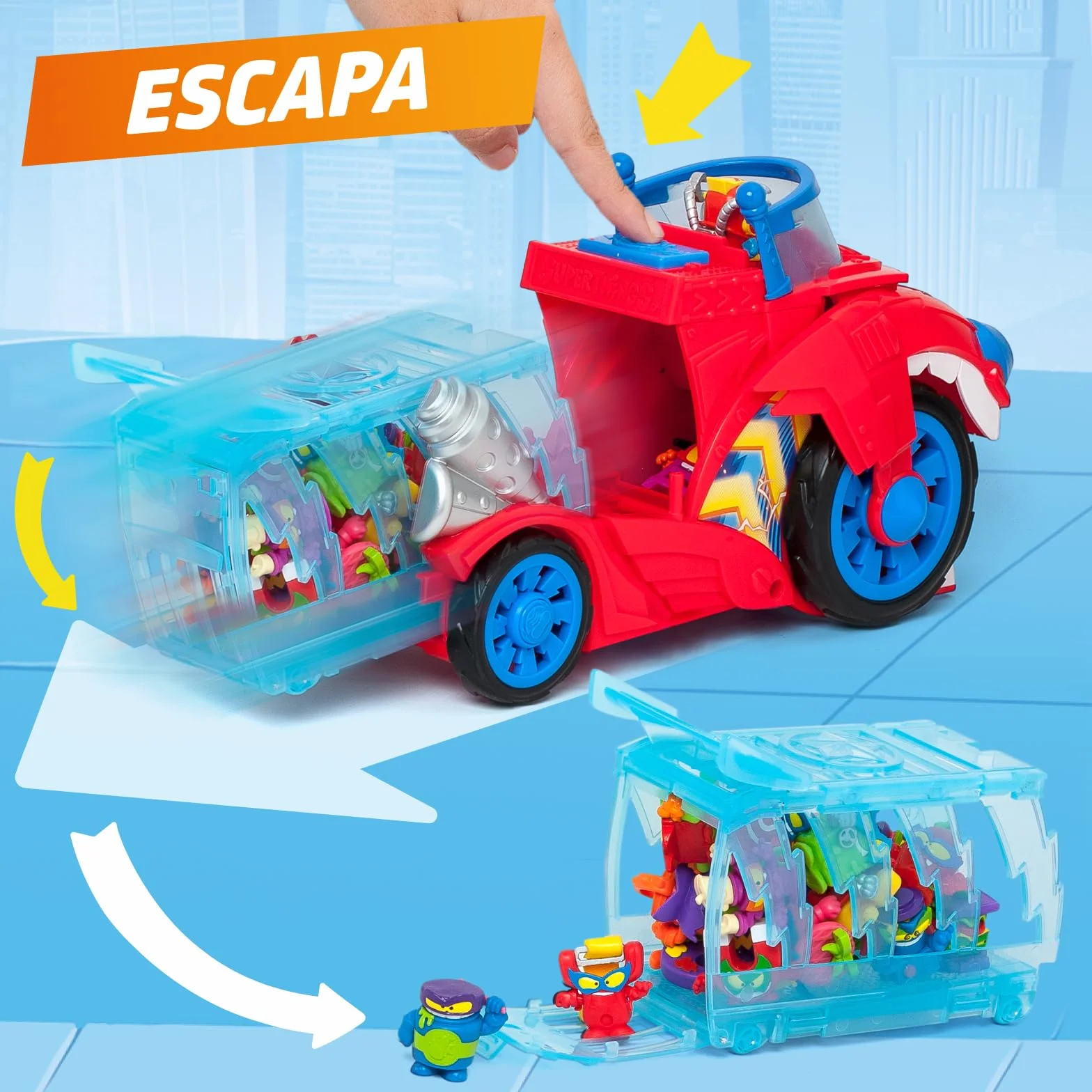 SuperThings Kazoom Power Bite Attack Vehículo Doc Vroom con Cárcel Extraíble