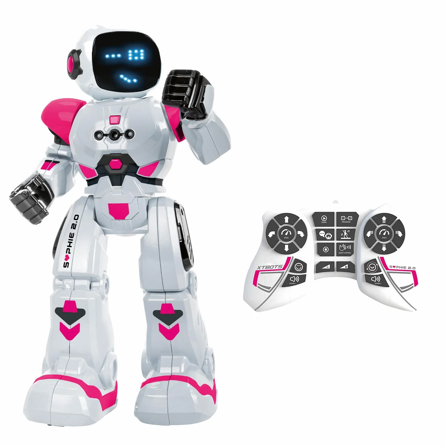 Xtrem Bots Sophie niños con Sensor de Movimiento, Interactivo Control Remoto programable. Juguetes Robot Inteligente, Color blanco/rosa (XT380838)