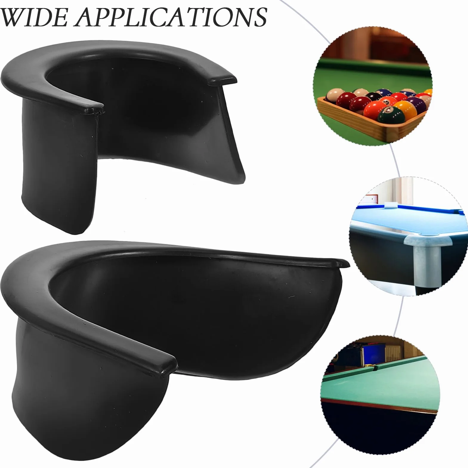 HANABASS Revestimientos de Bolsillo para Mesa de Billar Plástico Negro 6 Piezas