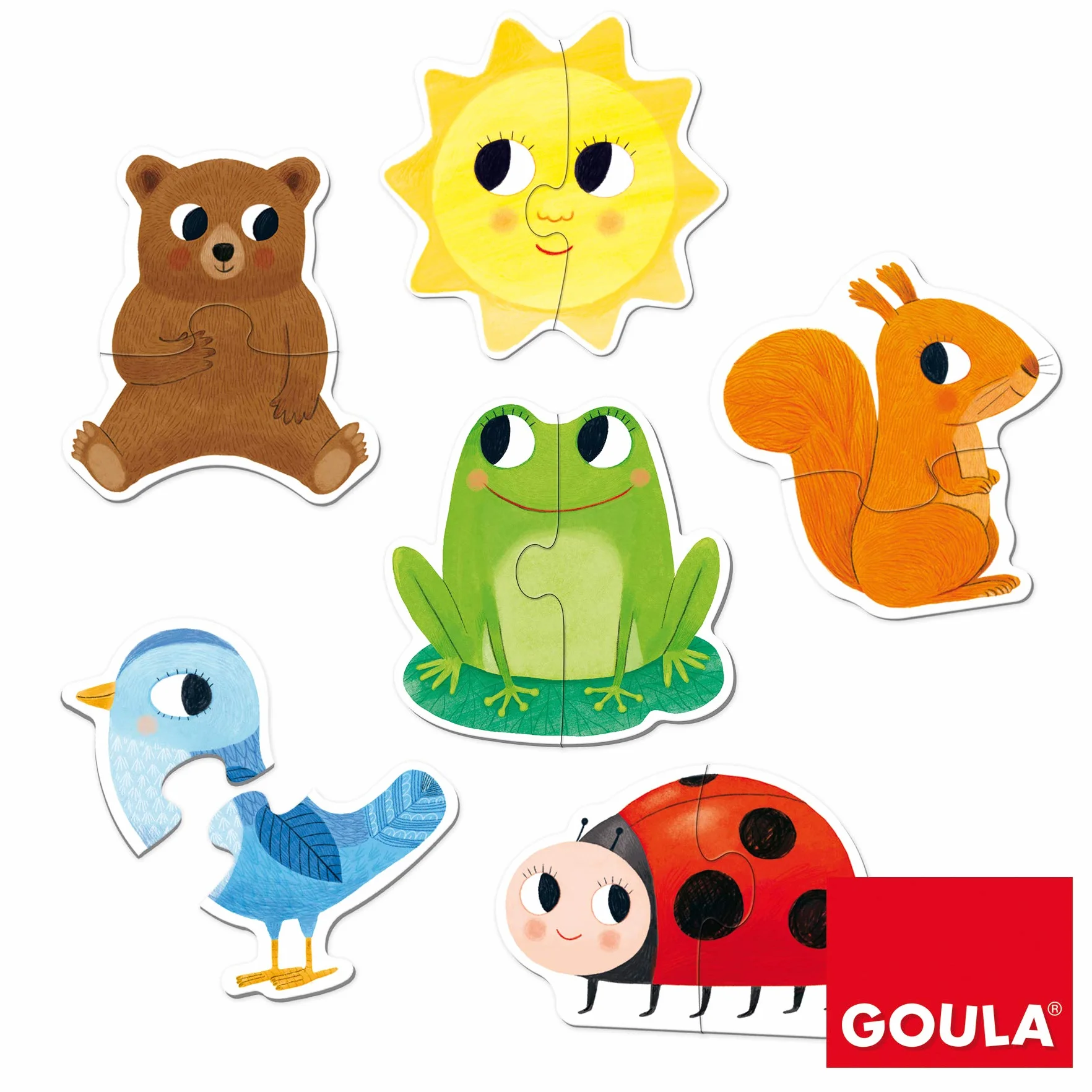 Goula Puzle de Cartón de Piezas Grandes 6 Formas Multicolor a Partir de 2 años