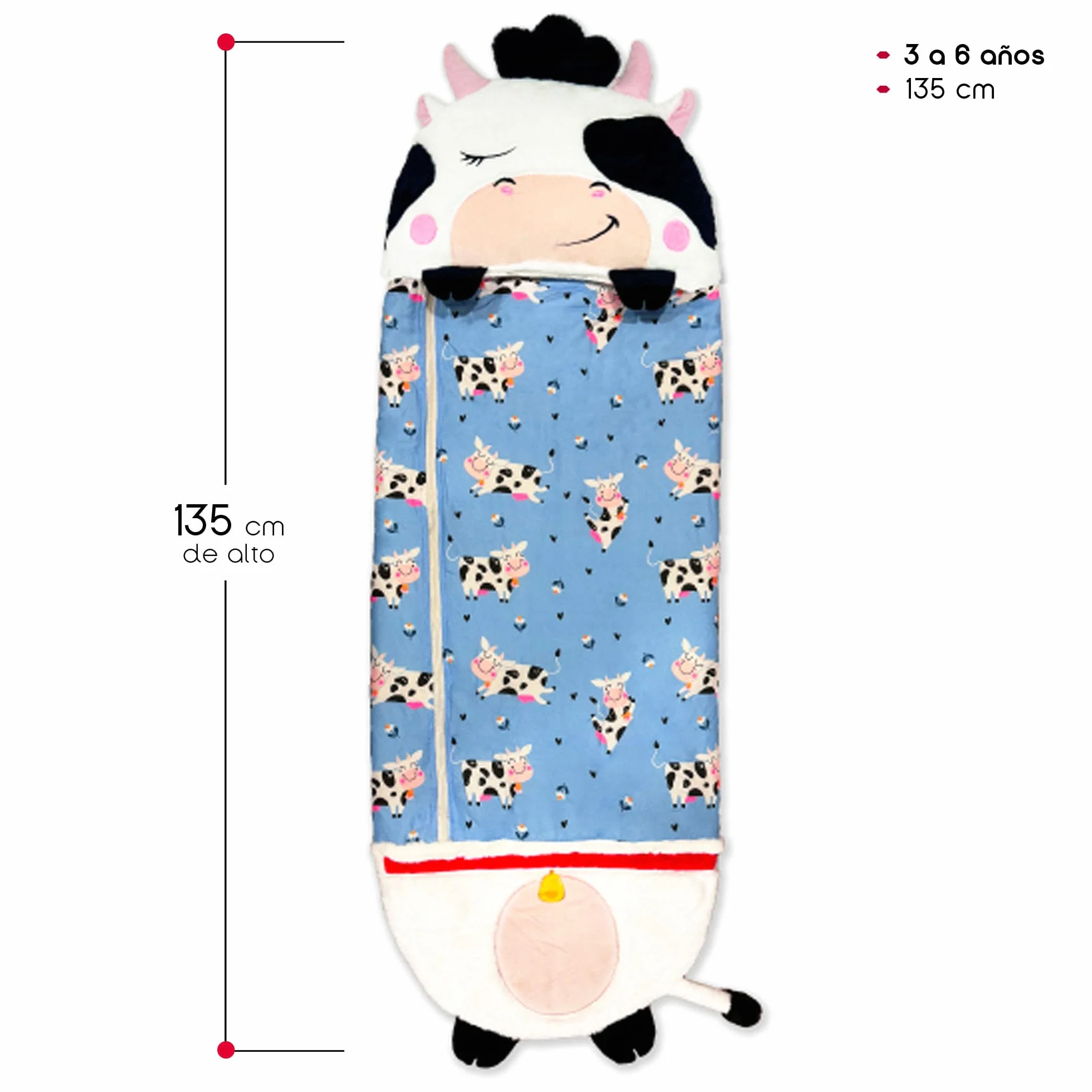 TIENDA EURASIA – Saco Dormir Infantil | Poliéster | Plegable | Integra la Almohada en el Saco de Dormir | Sacos de Dormir Bebe | Conserva el Calor | con Cremallera