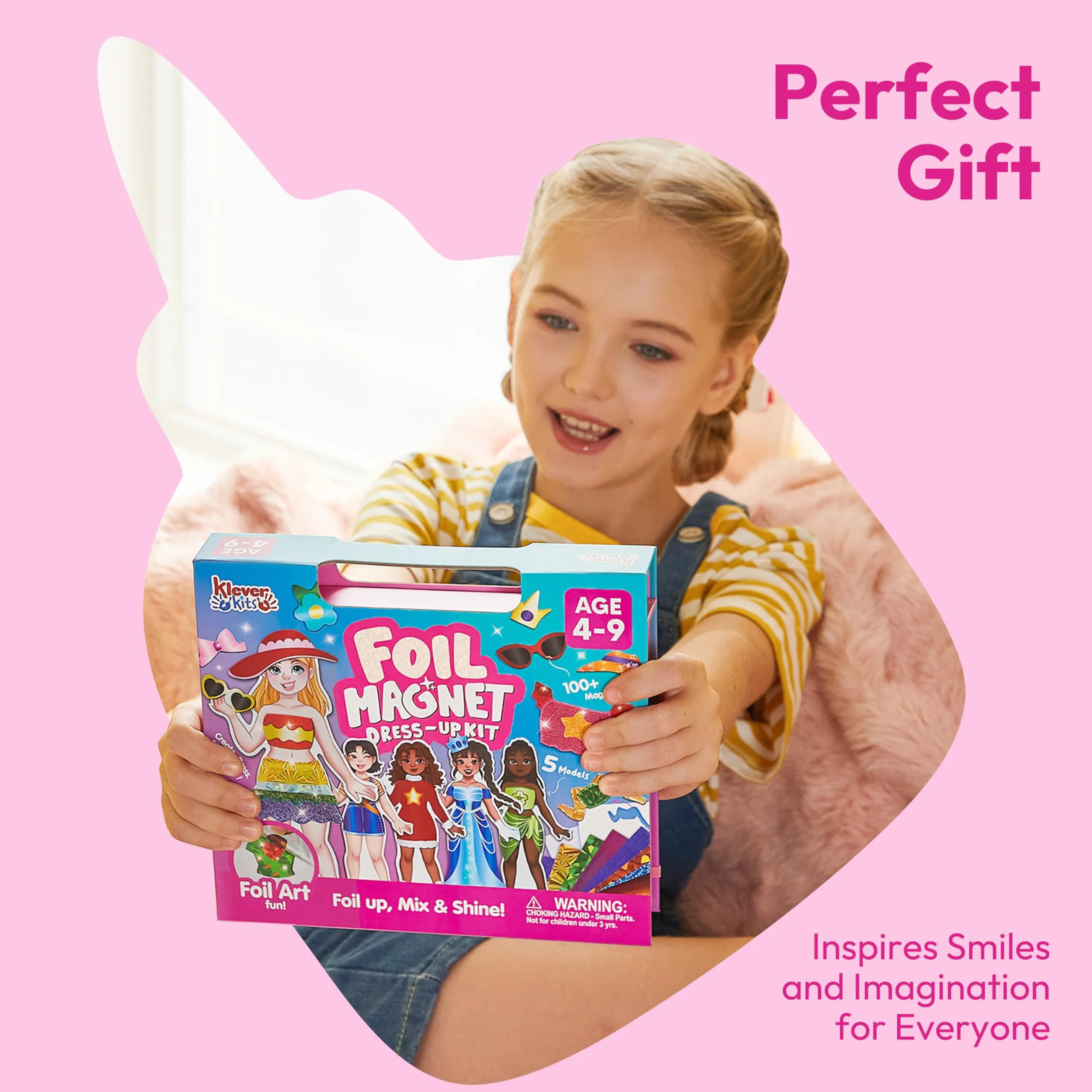 Klever Kits Muñecas magnéticas de vestir para niñas a partir de 4 años, juego de estilo de lujo con 5 muñecas de princesa, más de 60 trajes magnéticos y accesorios de aluminio, libro de actividades