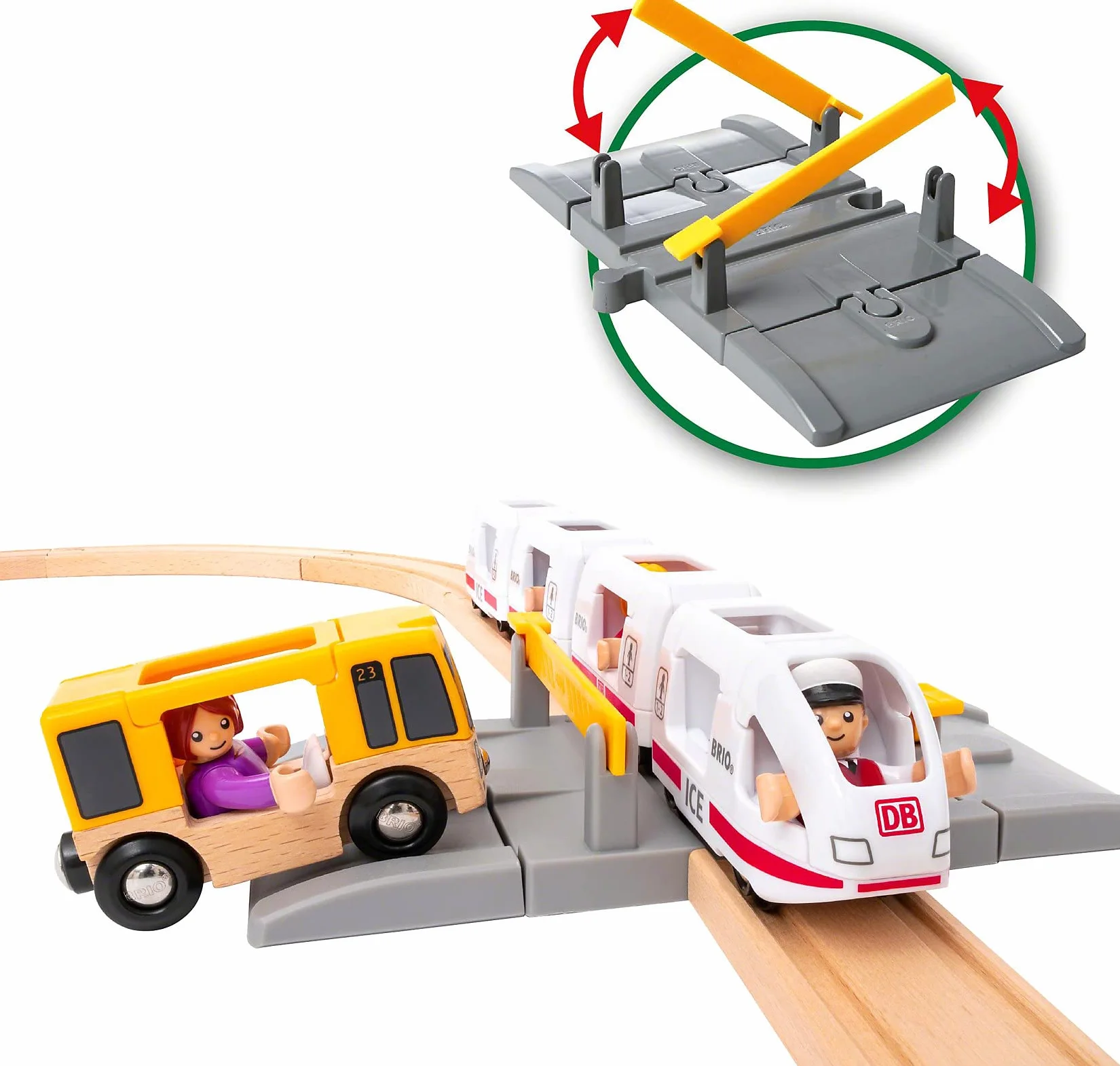 Set BRIO Deutsche Bahn Ice Set 33940 de World, con vías, estación y Tren, Estilo DB,