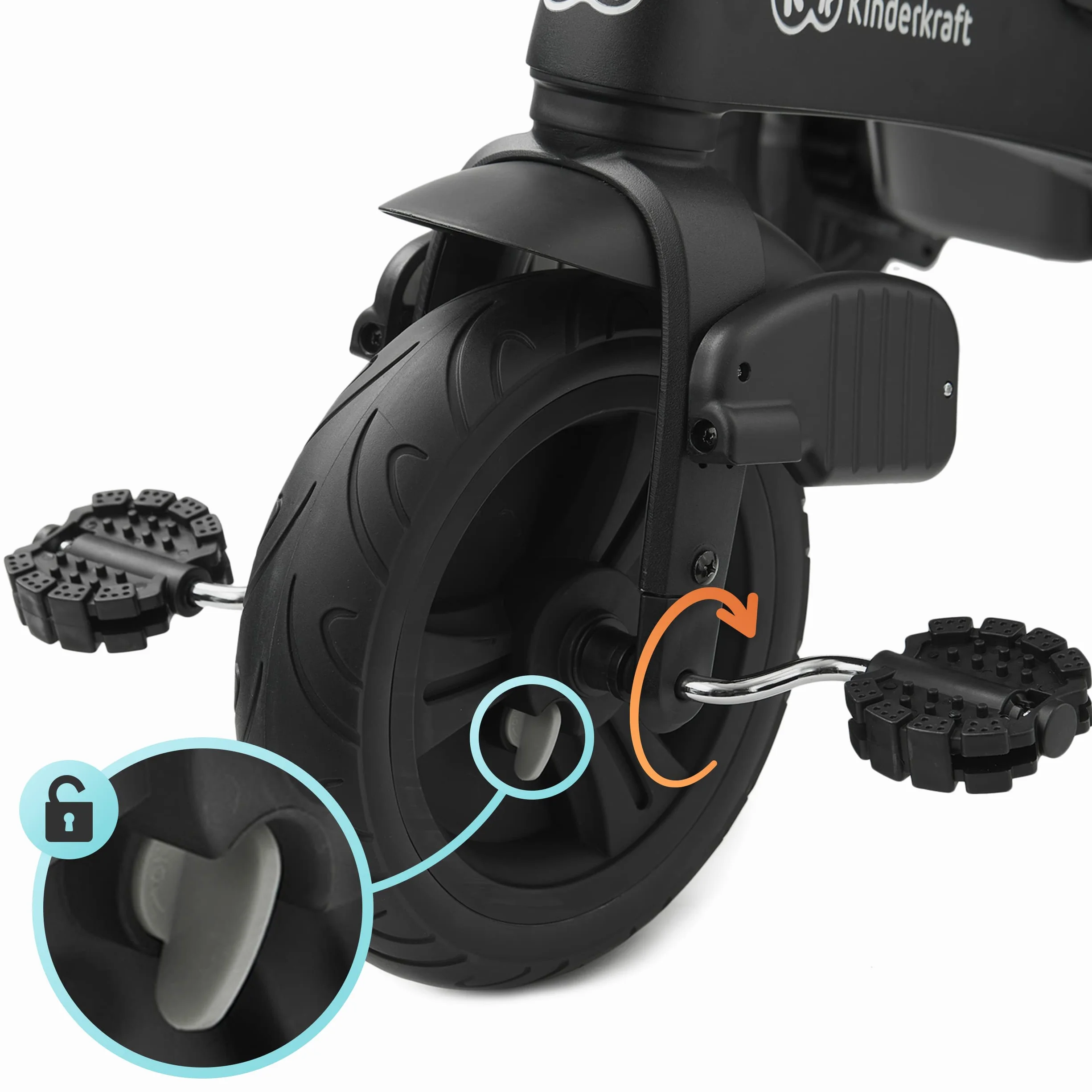 Kinderkraft Triciclo Evolutivo TWIPPER, Asiento Giratorio 360 Grados, 9 Meses a 5 Años, Rosa
