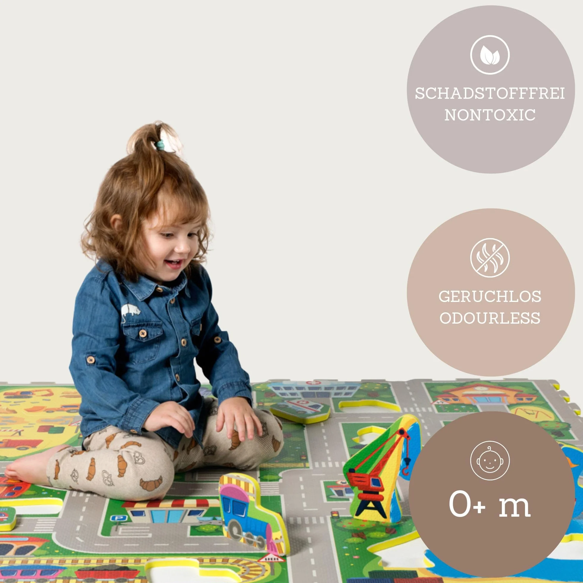 Hakuna Matte Alfombra Infantil Puzzle Diseño Coches 1,2 x 1,2m- 16 Piezas Interconectadas para el Piso - Alfombra Puzzle 20% + Gruesa – Certificado EN-71 Sin Olor – Empaque Caja de Cartón Reciclable