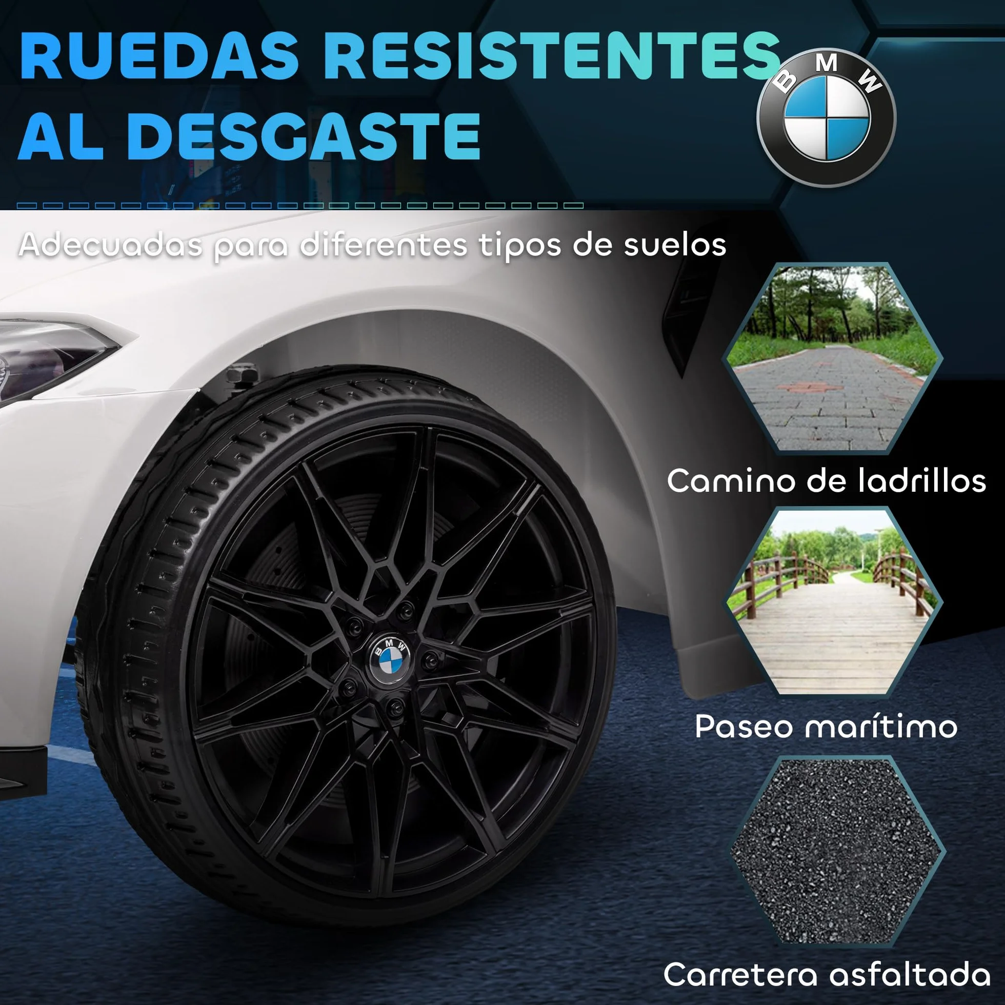AIYAPLAY BMW M4 Coche Eléctrico para Niños 12V con Mando a Distancia 2,4G Ruedas Suspensión Faros LED