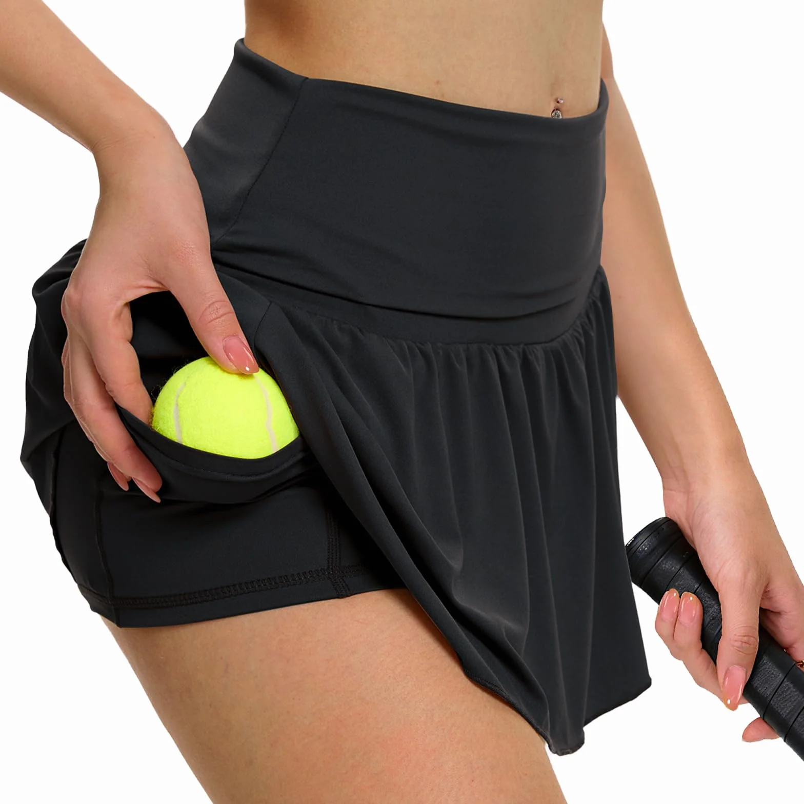 Minifaldas para Mujer Cintura Elástica Y2K Falda Corta de Tenis con Pantalones Ropa de Calle