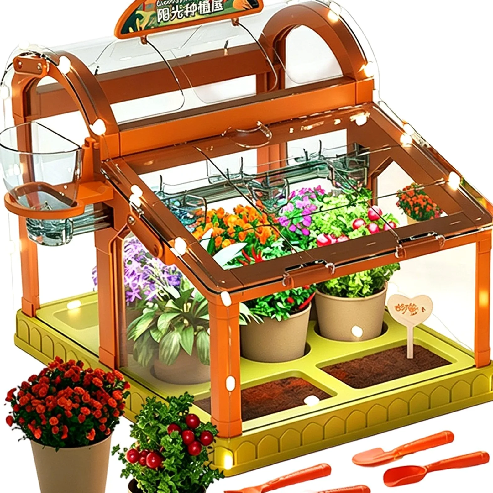 Kit de jardinería y cultivo en invernadero para niños, científico educativo | Kit jardinería para niños | Para Flores Verduras Interior Exterior Hogar Naturaleza
