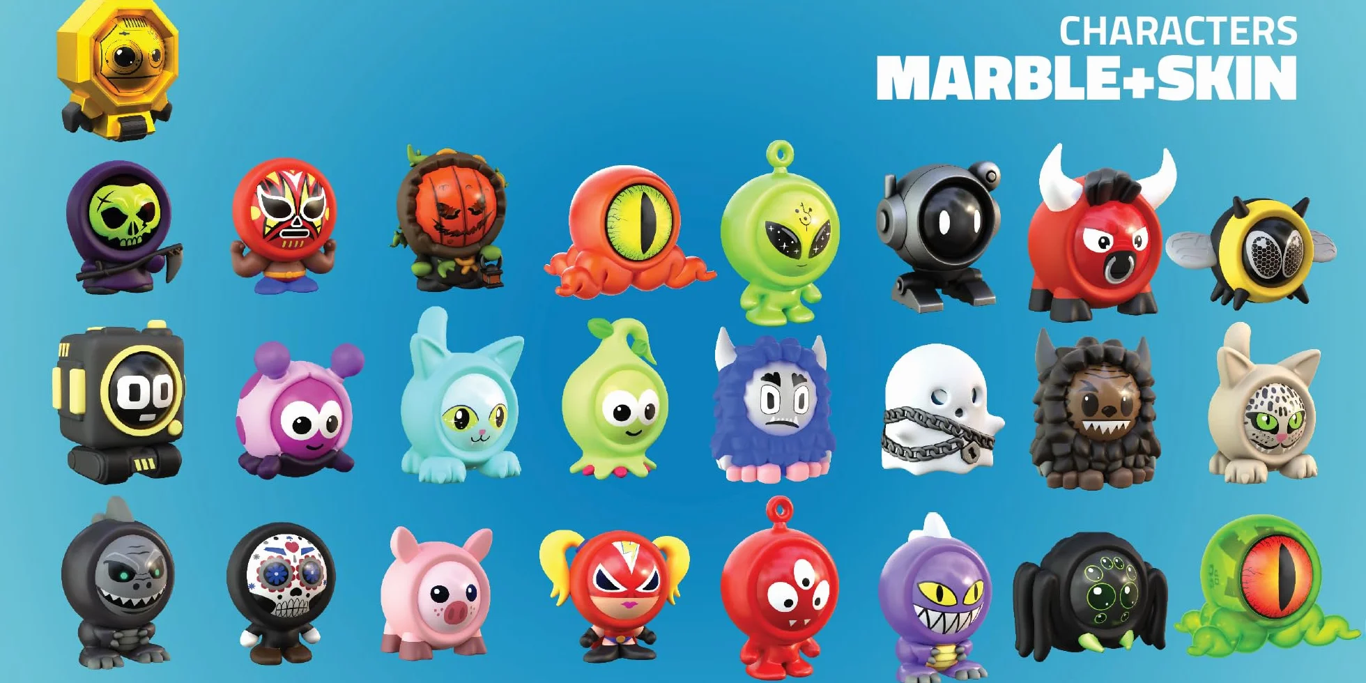 Freak Marbles Bolsa de malla con cordón | Colecciona, Juega y Comparte | Contiene 3 canicas y 3 skins