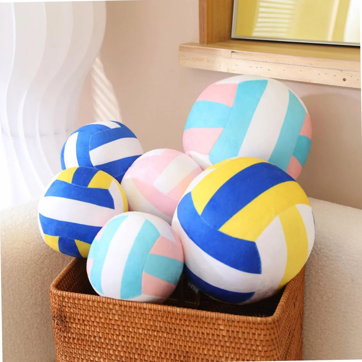 SUPVOX 2 Piezas Pelota Volleyball Peluche DecoracióN Deportiva para Dormitorio Niñas Y Regalo para Amantes del Voleibol Y Playa