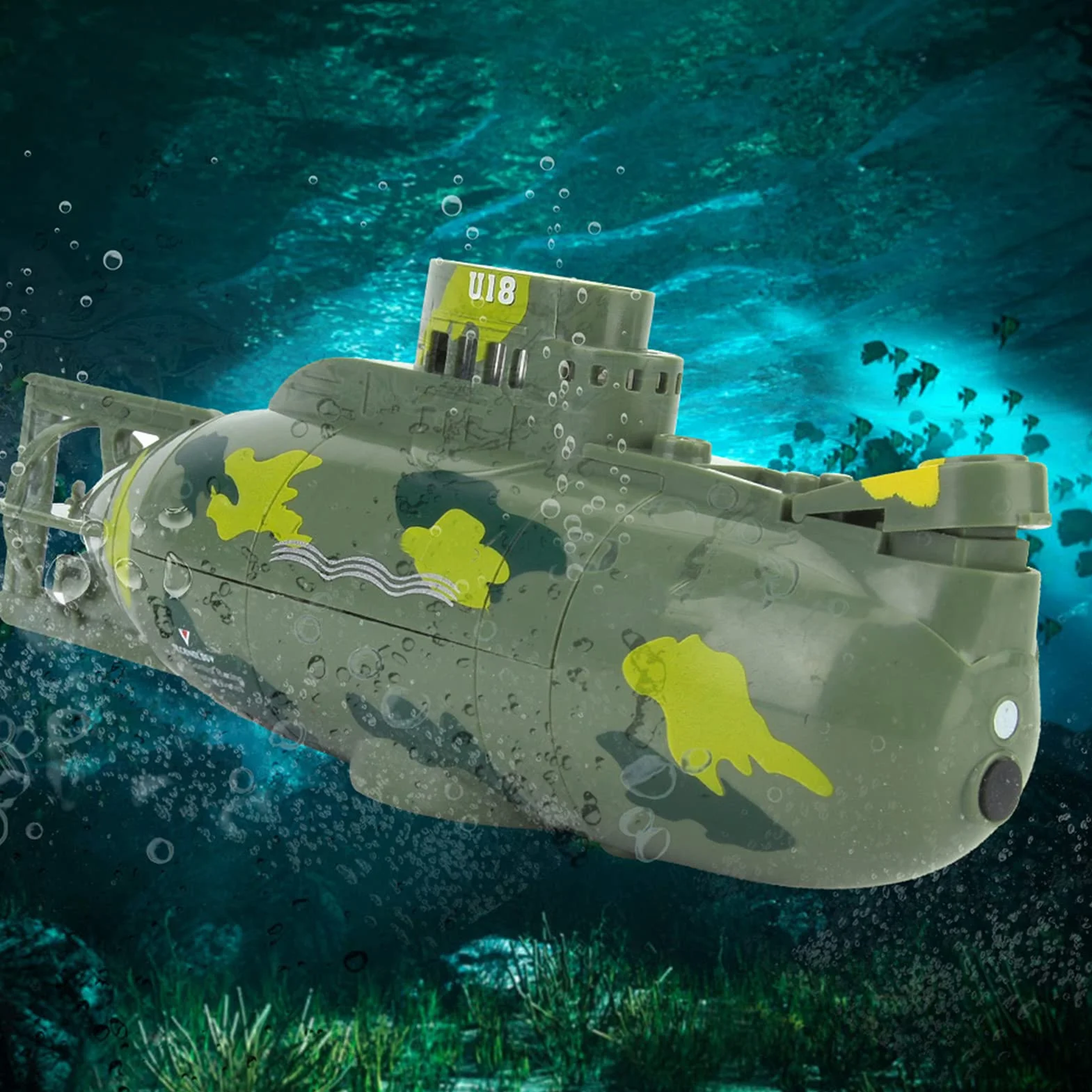 Alomejor Mini Juguete Modelo De Simulación, Juguete Submarino Teledirigido Eléctrico del Barco Submarino RC Militar De 6 Canales