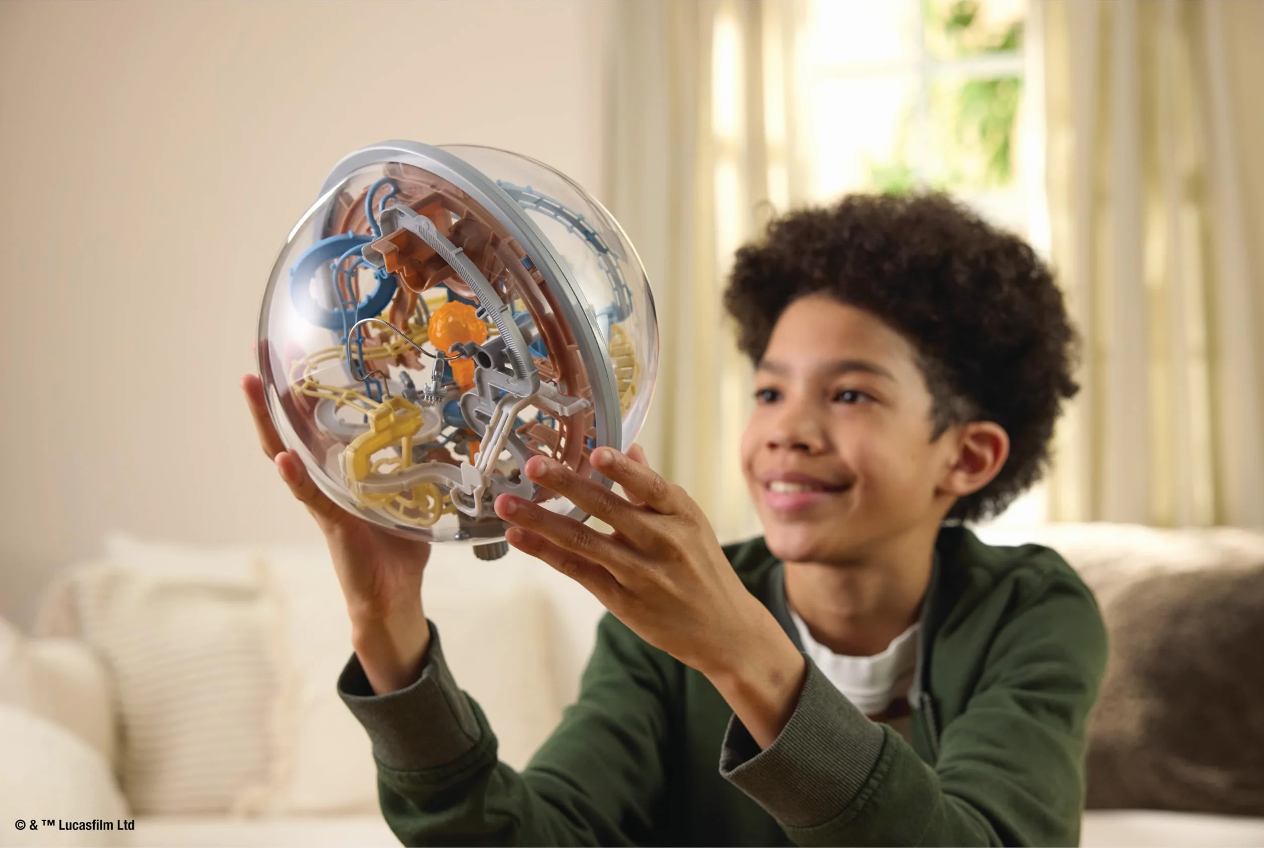 Spin Master Games Perplexus Star Wars - The Mandalorian - Laberinto de Bolas 3D con 80 obstáculos galácticos del Universo Star Wars con botón Giratorio Interactivo, a Partir de 8 años