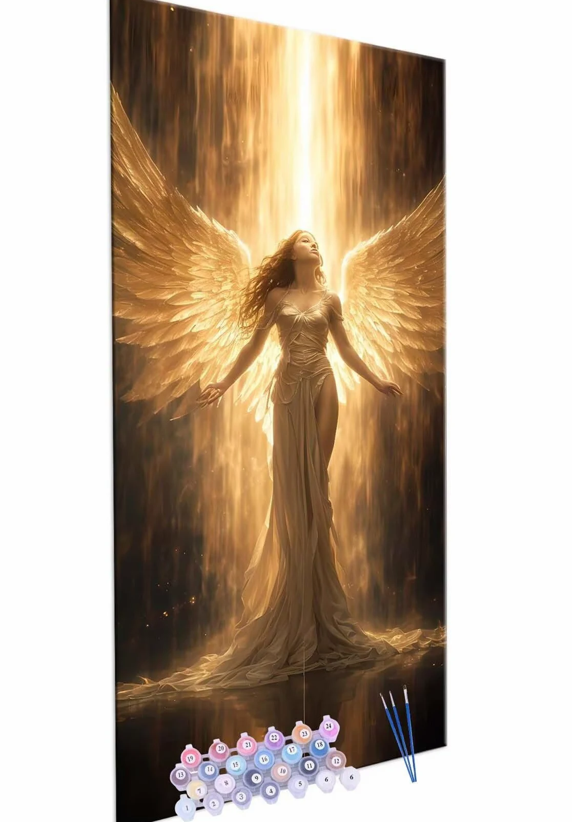 Pintura por Números para Adultos, 90x180cm Acrílica Pintura por Números para Niños Adultos Principiantes Pintura con 3 Pinceles Acuarela Ángel mujer Paint by Number Niños Decoración del hogar R897
