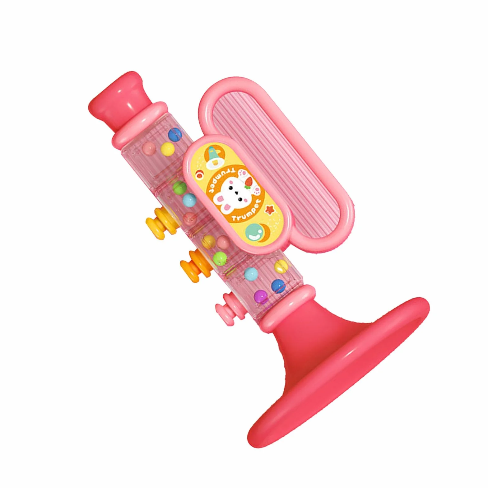 Hidyliu Juguete de Trompeta para bebé, Diseño de Dibujos Animados Adorable, Mini Trompeta Multifuncional para Educación Temprana, Material: ABS (Rosa)