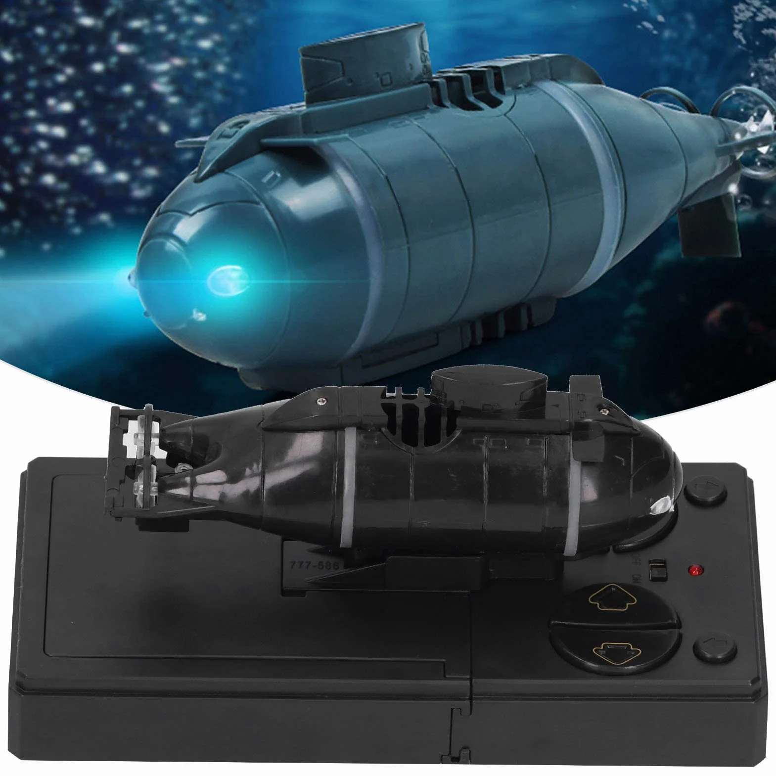 Submarino RC, Control Remoto Inalámbrico 2.4G con 6 Canales, Submarino De Plástico, Ideal para Niños, Adolescentes, Juego en la Piscina, Bañera o Playa