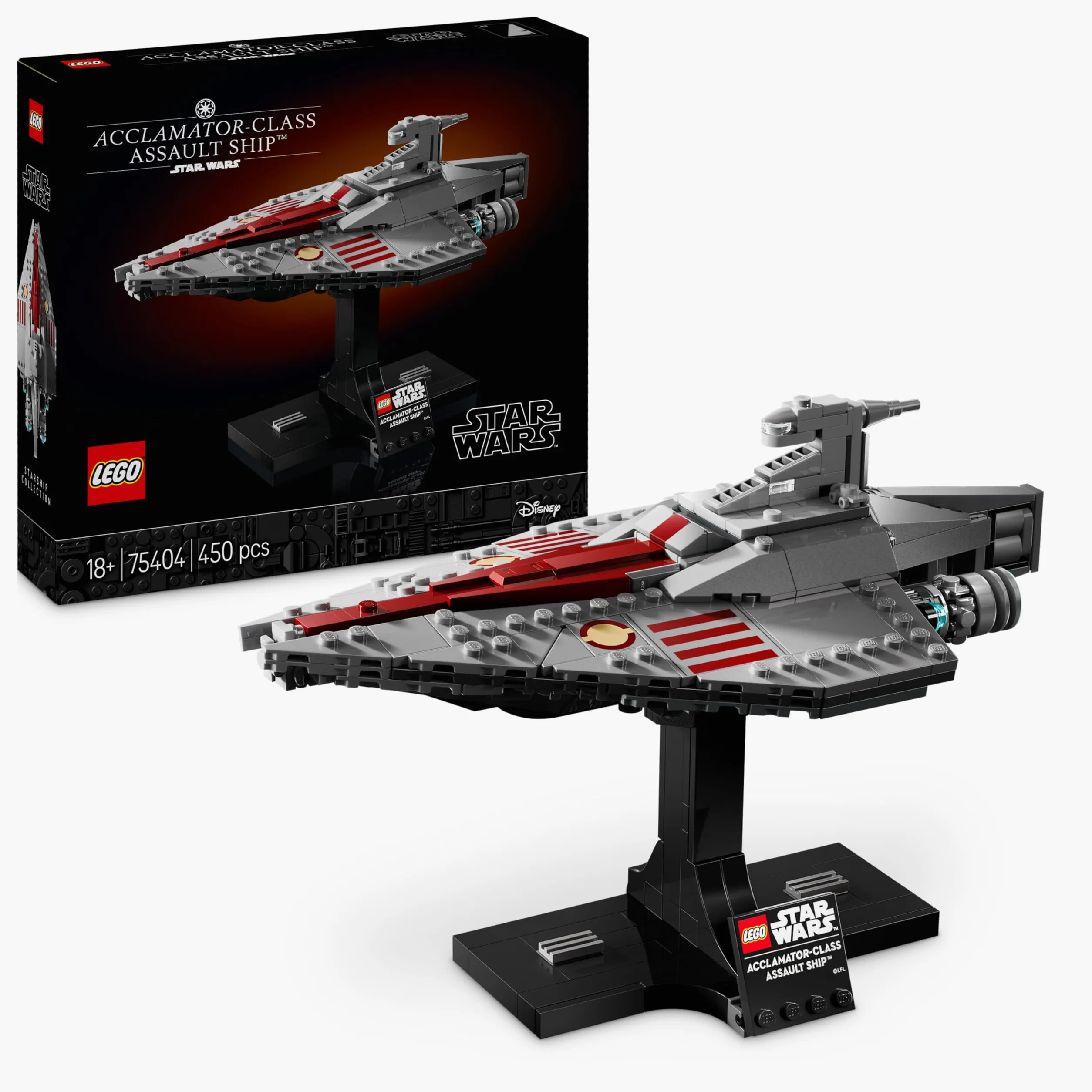 LEGO Star Wars 75404 Nave de Asalto Clase Acclamator, Maqueta para Construir para Adultos de Nave Estelar, Decoración para el Hogar, Regalo para Hombres y Mujeres Fans del Ataque de los Clones