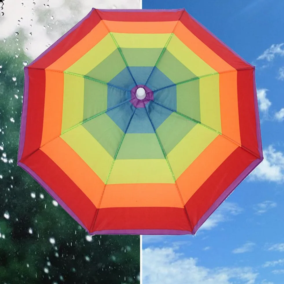 Cerioll Paraguas De Cabeza Anti-UV Gorra Plegable Protección Solar para Pesca Camping Jardinería