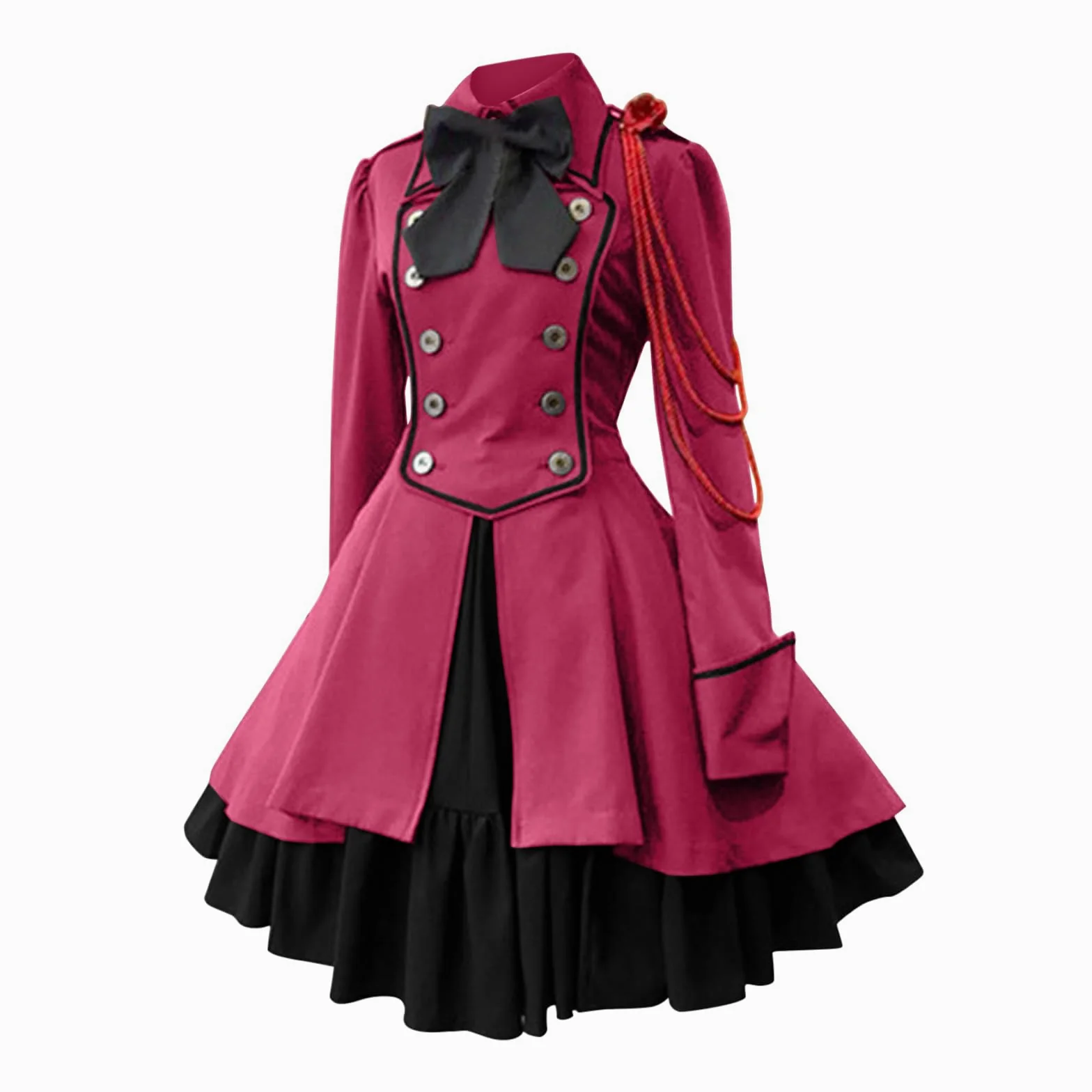 Disfraz De Bruja Vestido Retro for Mujer Monocolor Manga Trompeta Largo Princesa Pipa Cenicero Medieval (,)