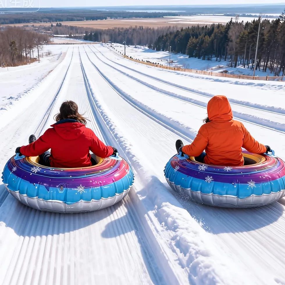 Tabla de Trineo de Nieve para Niños, Juego de Bob Plástico, Snowboard Unisex para Niño y Adulto