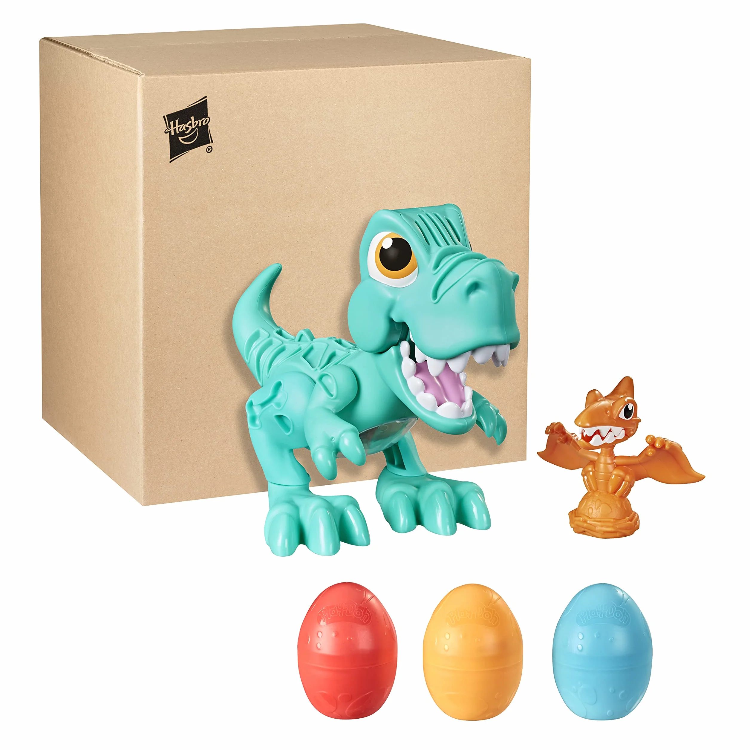 Play-Doh Rex el Dino glotón con Sonidos de Dinosaurio y 3 Huevos