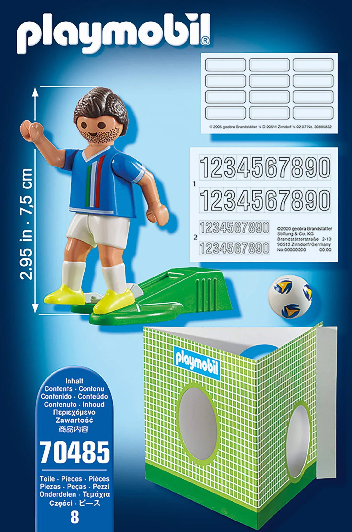 PLAYMOBIL Sports y Action, Jugador de fútbol, Italia 70485, a Partir de 5 años