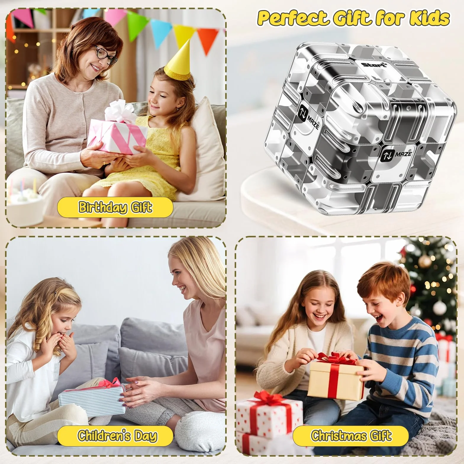Cubo Laberinto 3d Grande con Bola, Cubo Laberinto 3d Transparente para El Pensamiento Lógico, El Alivio del Estrés & El Aprendizaje Sensorial, Laberinto Cubo 3d para Niños a Partir de 3 Años y Adultos