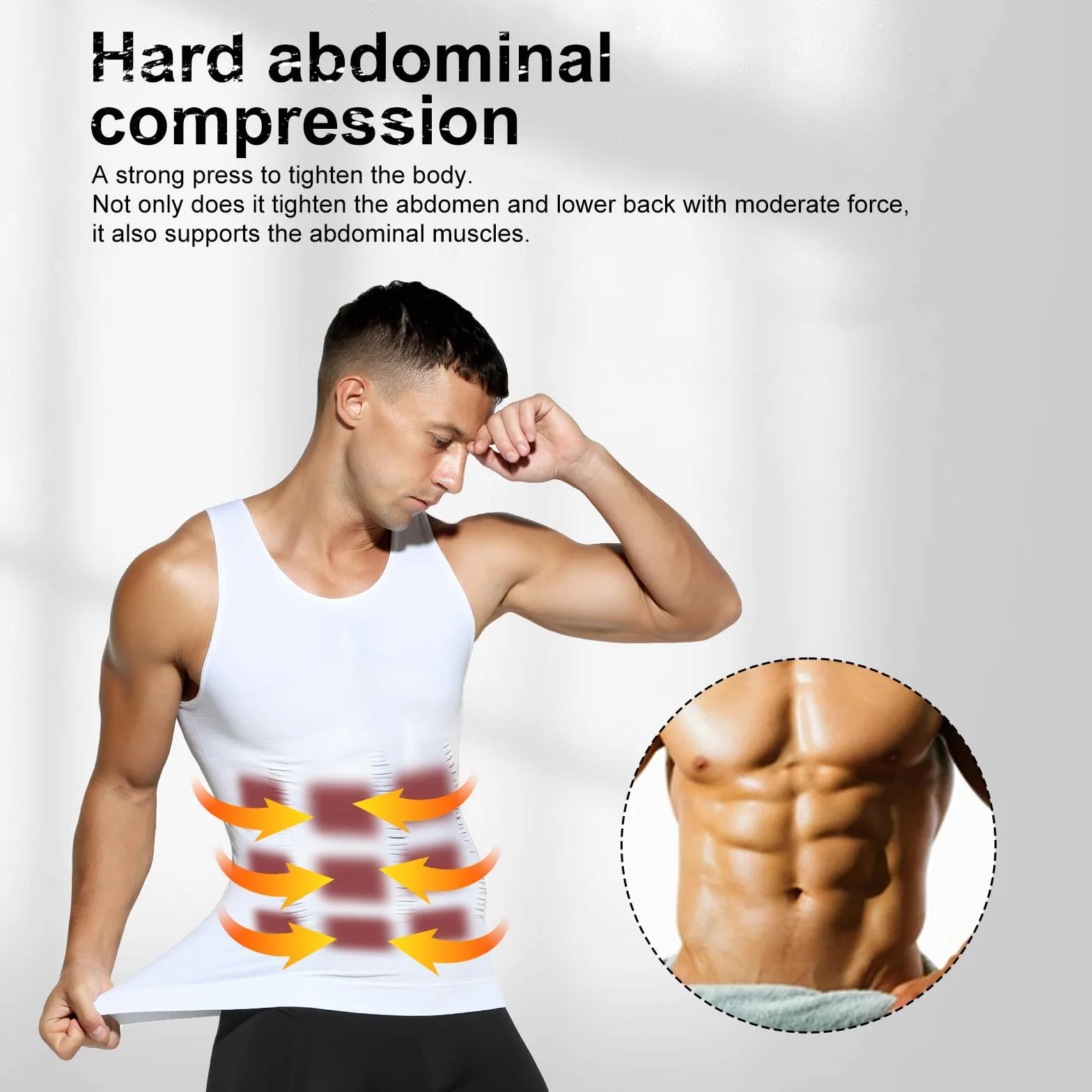 Casey Kevin Faja Chaleco Hombre Camiseta Reductora Compresión Slim Body Shaper Alta Elasticidad S-XXL