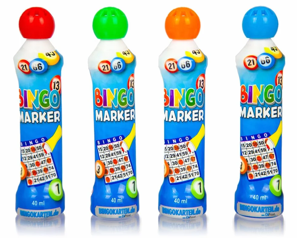 Juego de mesa - 4 unidades marcador de bingo o bingo dabber, 40 ml cada uno, colores vibrantes: naranja, azul, verde, rojo