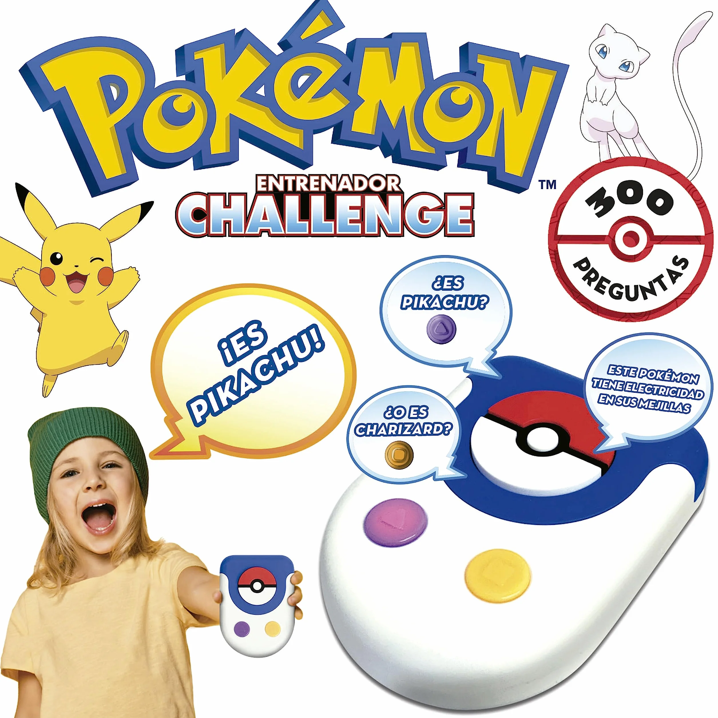 BORRAS - Pokémon Entrenador Challenge | Juego Electrónico Infantil de Adivinanza y Estrategia | a Partir de 4 Años (19828)