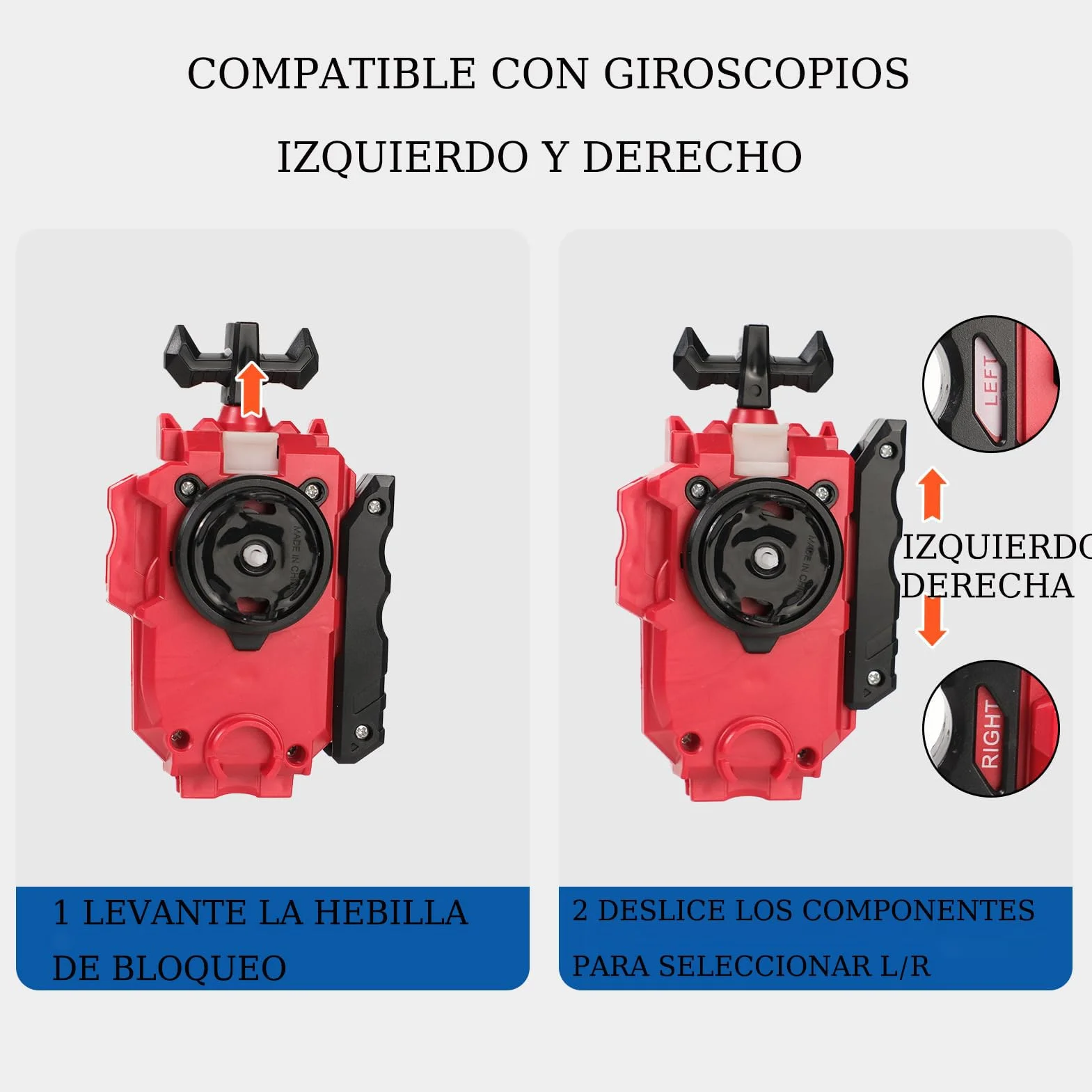 AIBREAY Burst Gyro Launcher con Mango, no Compatible con la Serie X, 2 Piezas Peonzas Launchers para Spinning Tops Burst, Lanzamiento Dual Alta Velocidad, Juguete de Batalla para Niños
