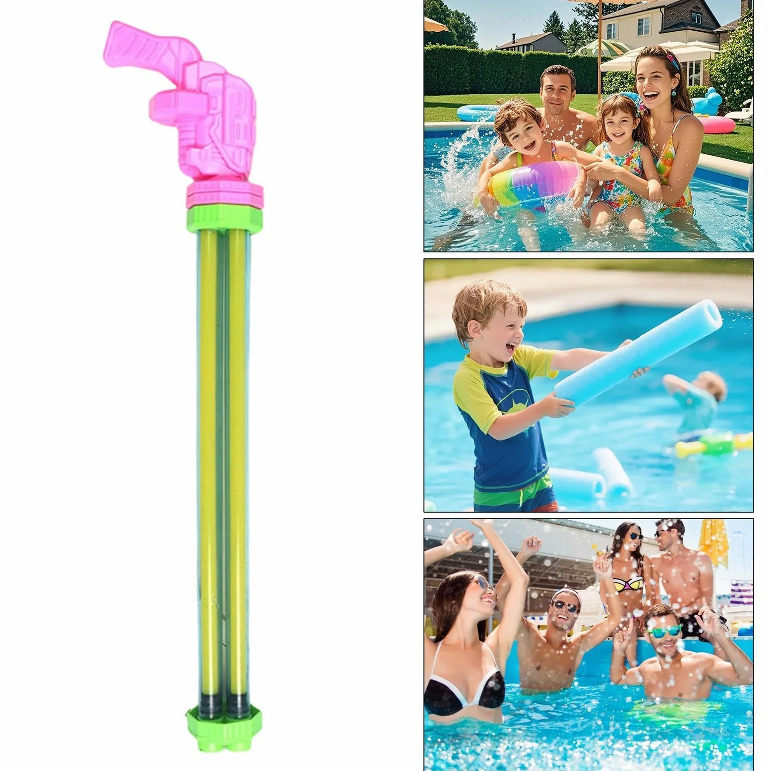 Pistola Acuática Infantil Juguete Veraniego Exterior Multitubo Extraíble | Juguetes Combate Acuático Infantiles Niños Adultos Cumpleaños Parque Camping Jardín Césped Patio Trasero Reuniones