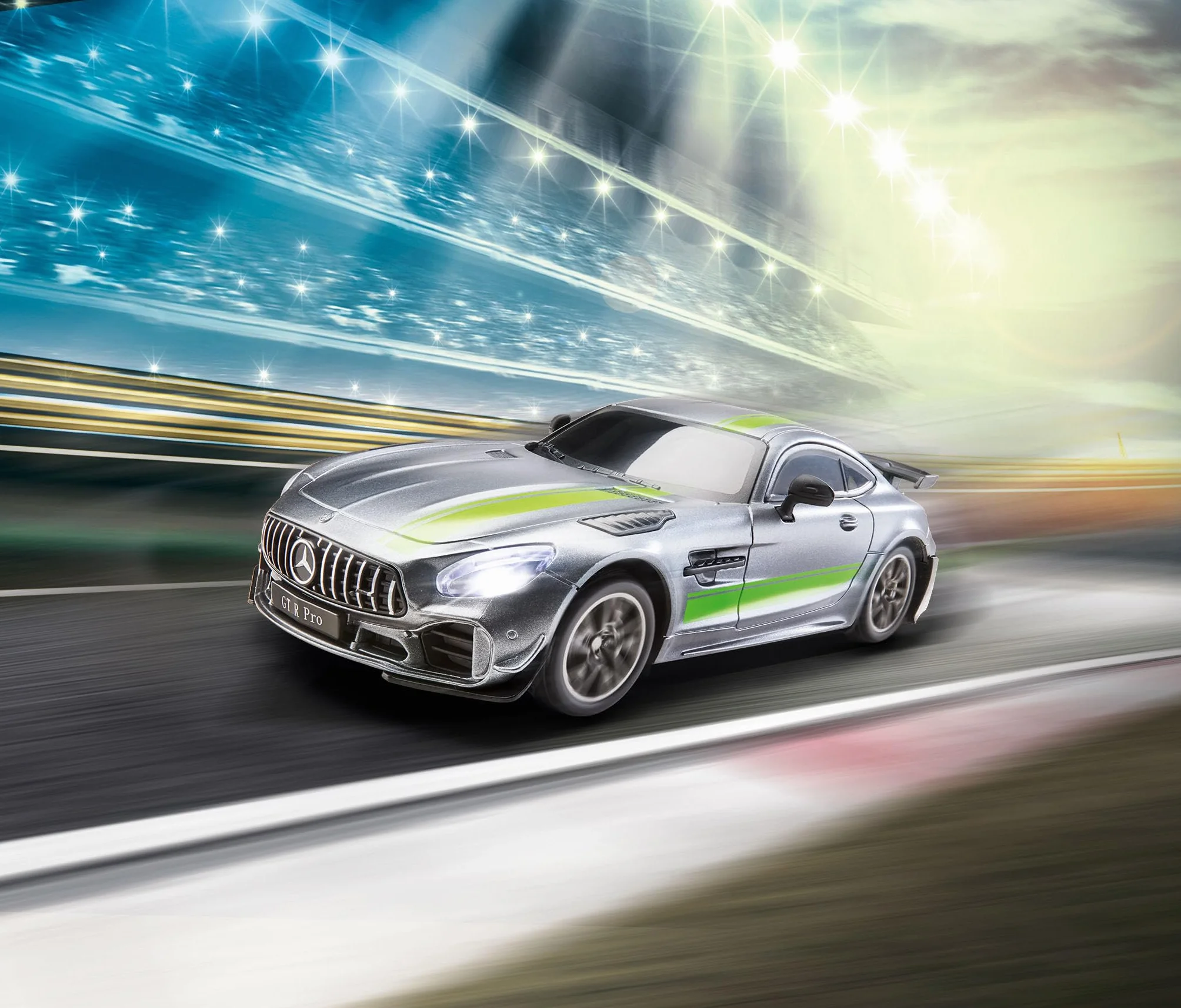 Revell- RC Scale Car Mercedes Benz AMG GTR Coche teledirigido, Color Gris (24659)