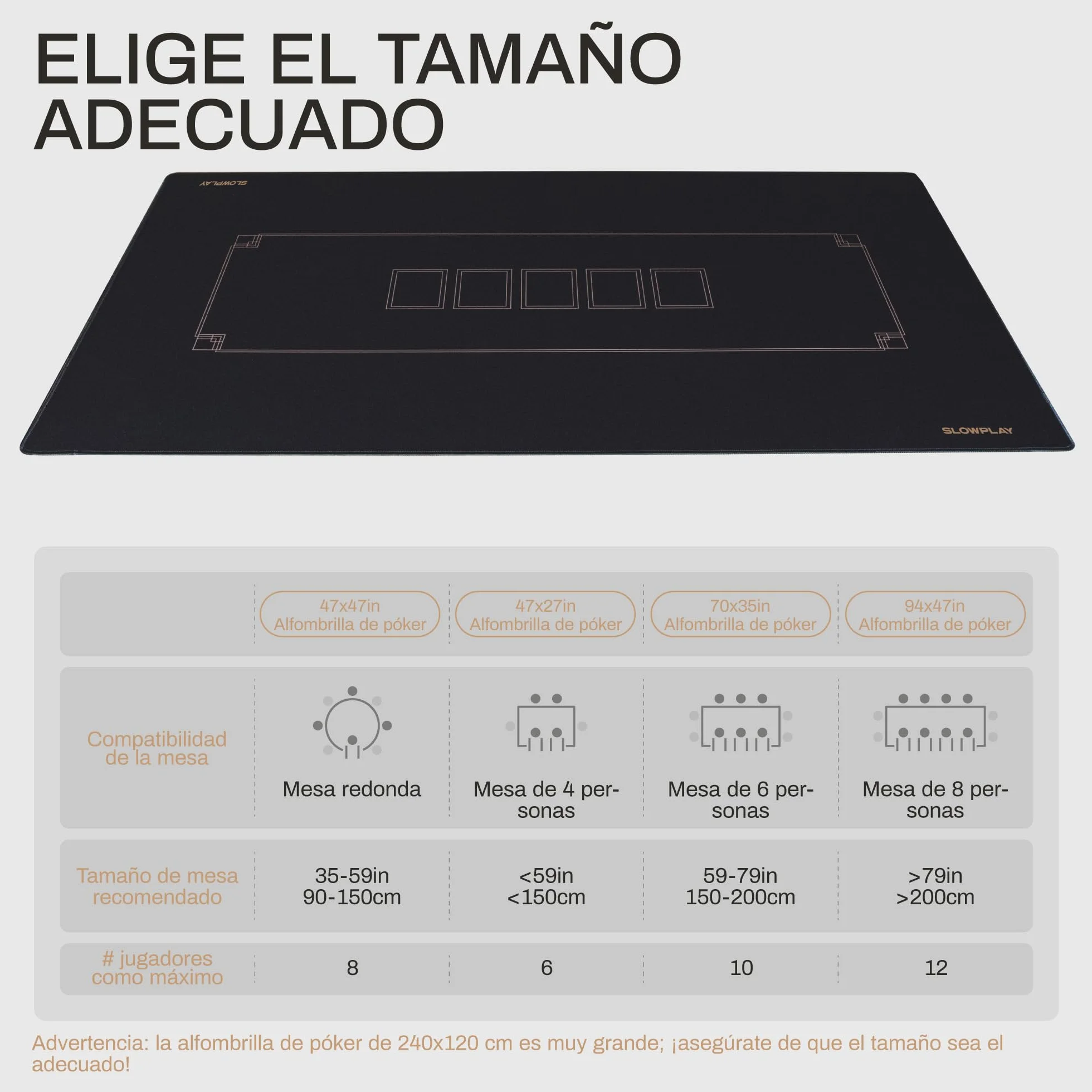 SLOWPLAY Godel Alfombrilla de póker para Texas Hold’em | tapete portátil Negro y Dorado champán, 180x90 cm, Repelente al Agua, reducción de Ruido y Bolsa de Transporte Premium