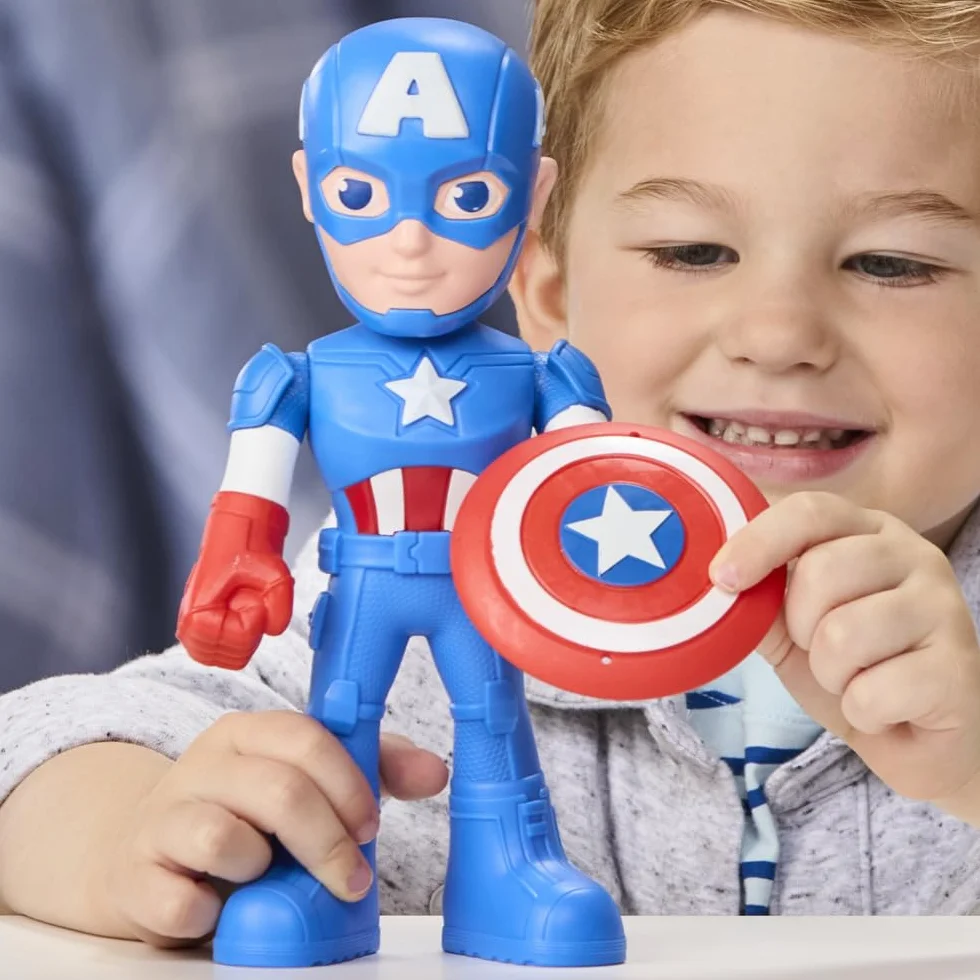 Marvel Spidey y Sus Sorprendentes Amigos Figura de Captain America: Steve Rogers con Accesorios 22,5 cm, Figura de Acción, Juguete de Superhéroe para Niños a Partir de 3 Años
