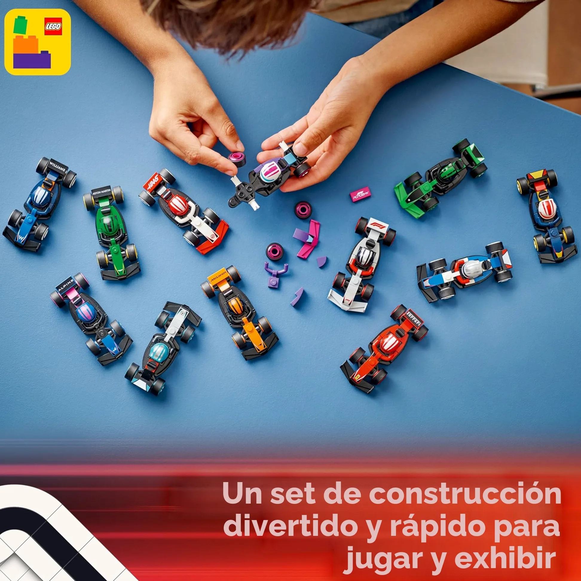 Serie de mini figuras LEGO F1 con 12 coches de Fórmula 1 - Juego completo de la serie de minifiguras Lego 71049
