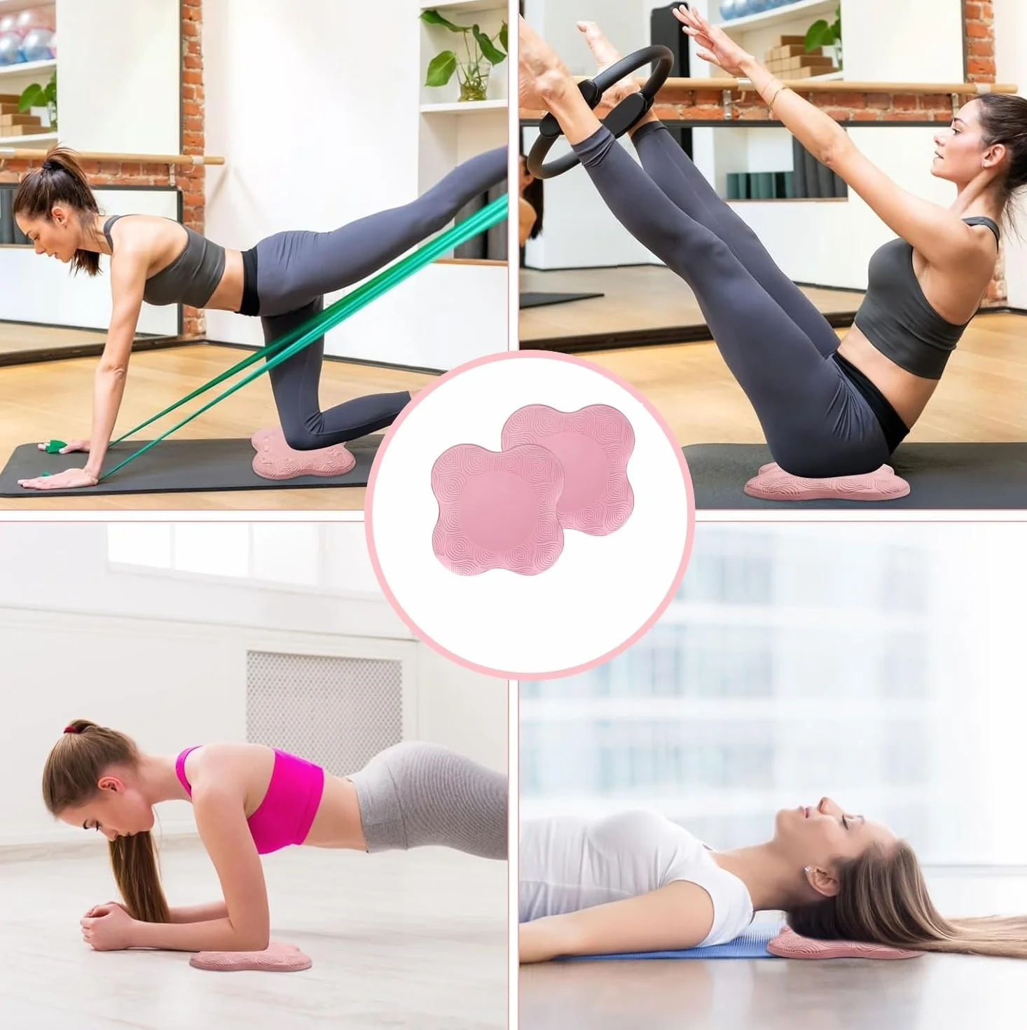 Almohadillas Rodilleras Yoga Antideslizante 2 Piezas Protección Rodillas Codos Tobillos Muñecas Accesorios Fitness