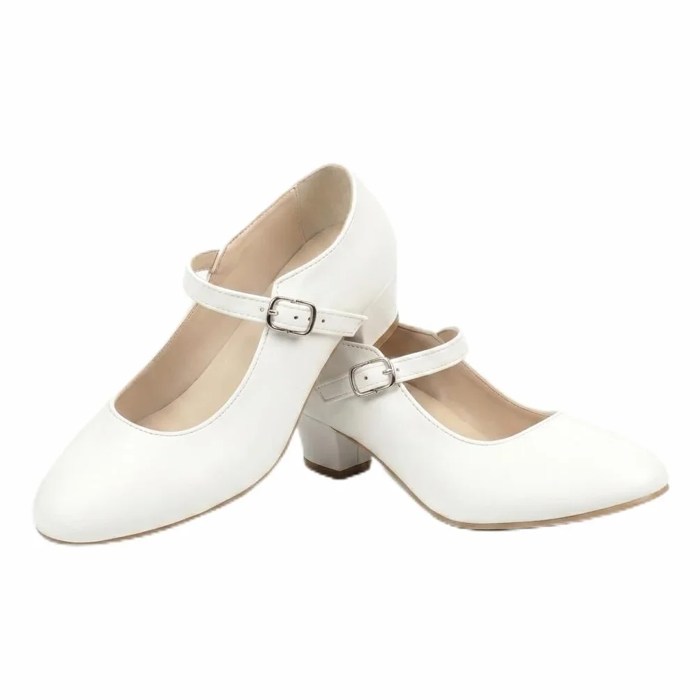 Zapatos de Baile Flamenco para Niña y Mujer Talla 24-41 Tacón Ancho 3,5 cm Cierre Hebilla