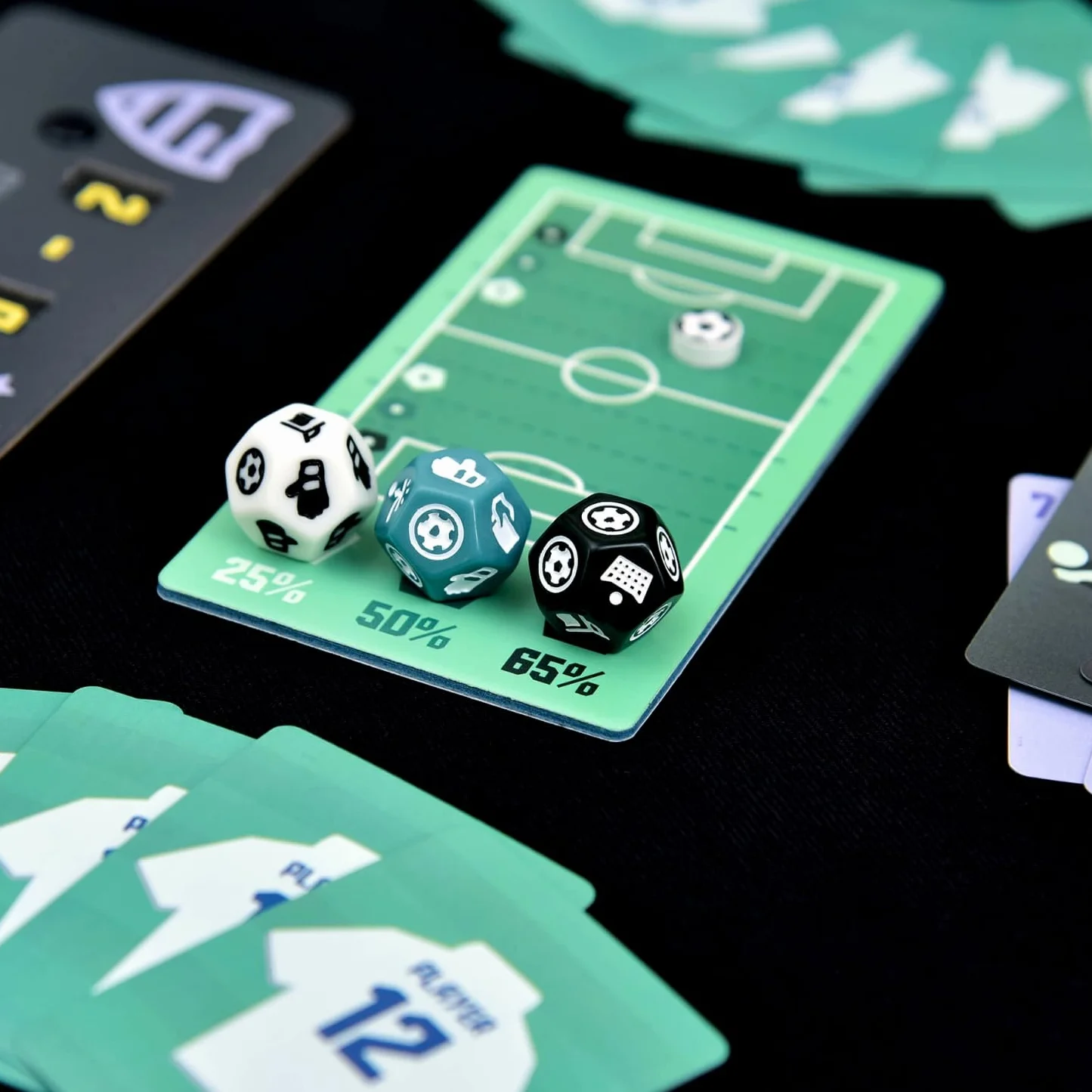 Juego de mesa de Fútbol Player 12, con Cartas y Dados, formato pequeño de viaje, Regalo 6-12 años
