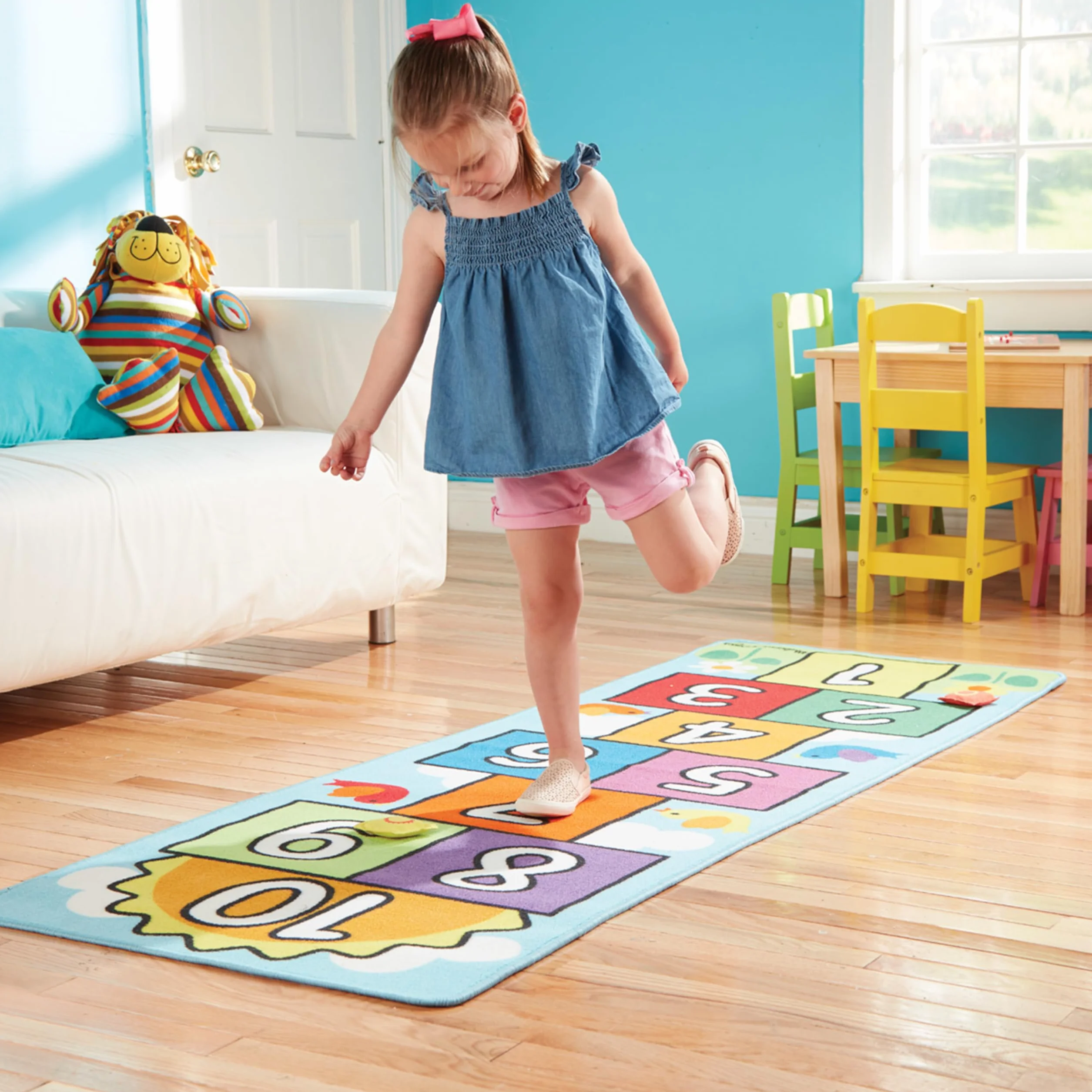 Melissa & Doug - Alfombra Tejida, Hop & Count Hopscotch Rug (19402)